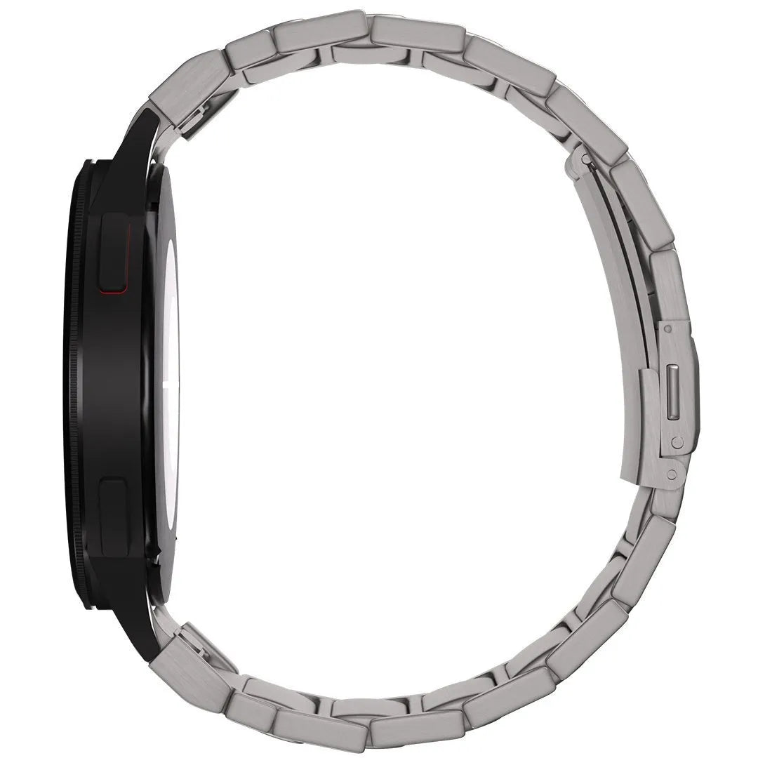 Titanium Strap 'One Push', on a watch, 3/4 rear view