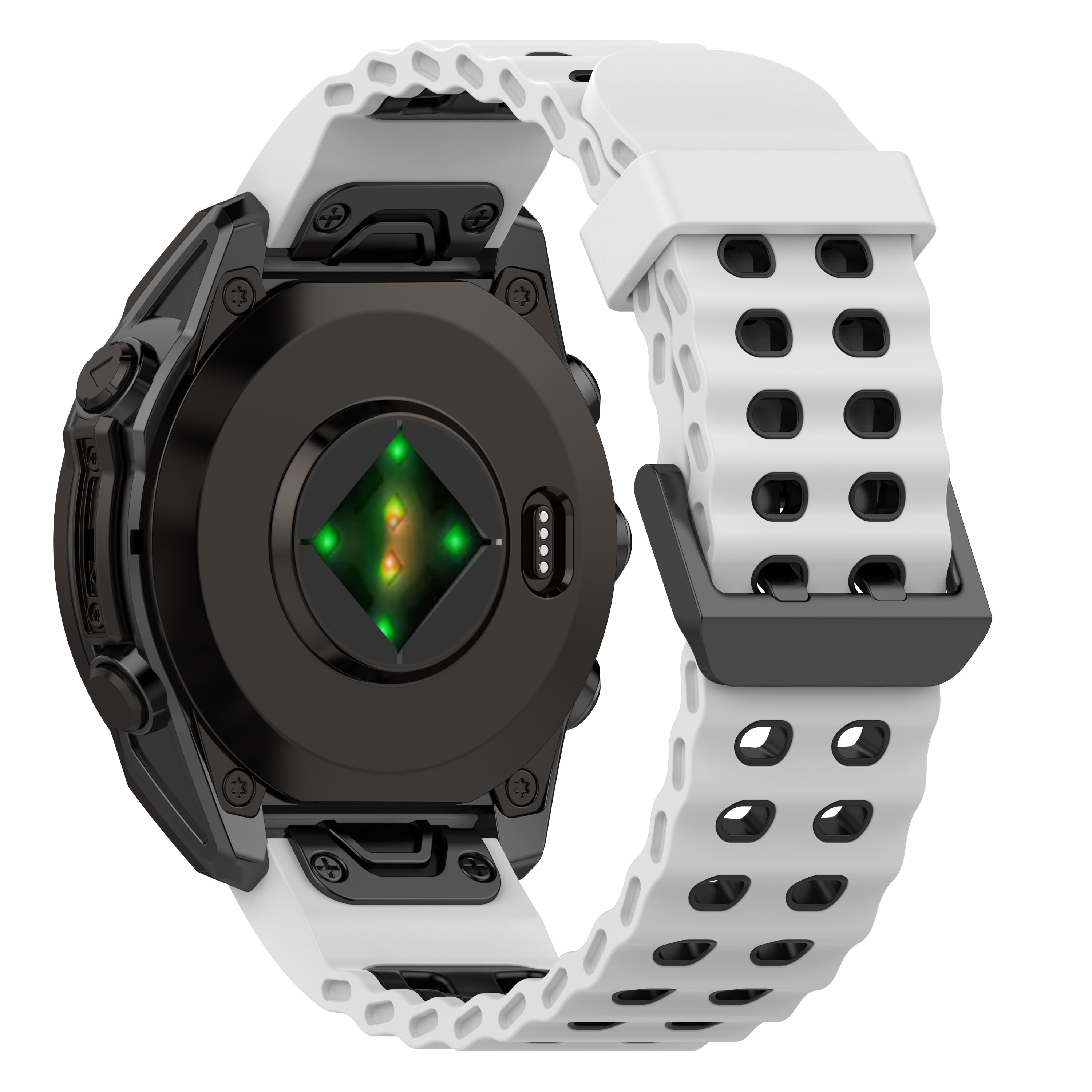 Garmin Fenix 5x / 6x Wave Sport Strap (White/Black)