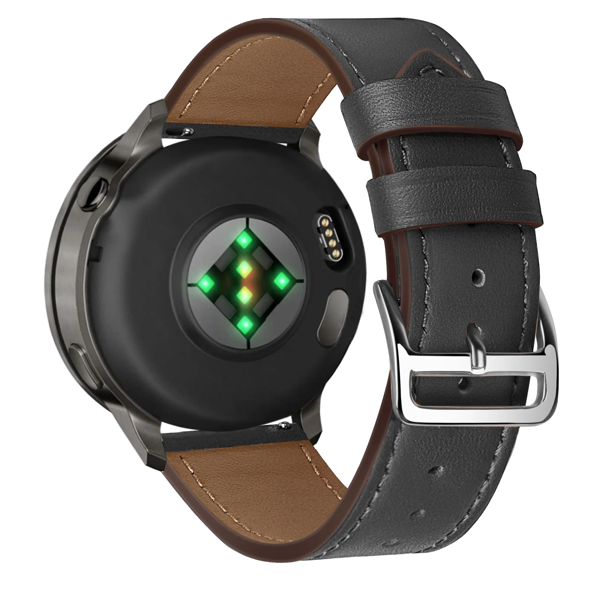Bandz Garmin Forerunner 265 Leather Strap 'Deluxe' (Black)