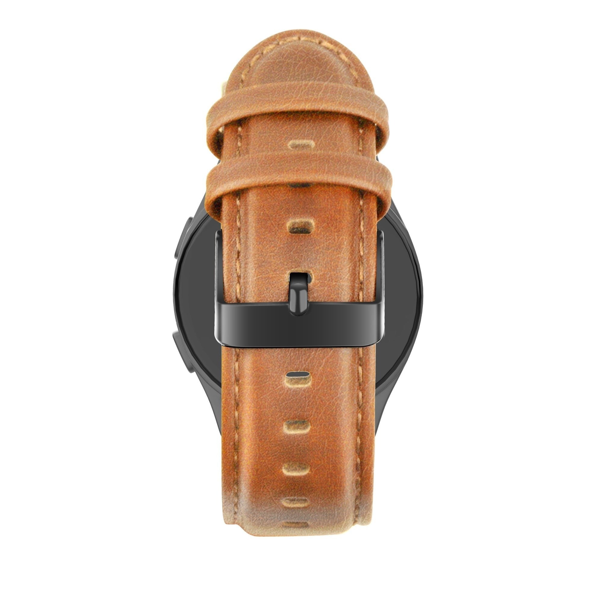 Bandz Amazfit Active 3 Premium Leather Strap 'Classic' (Brown)