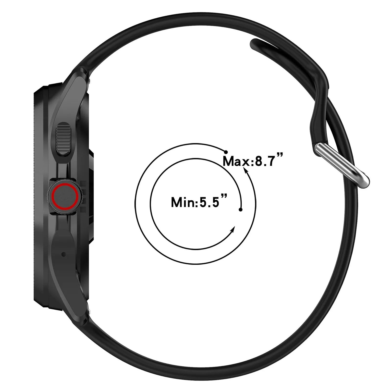Coros Nomad Silicone Buckle Strap (Black)