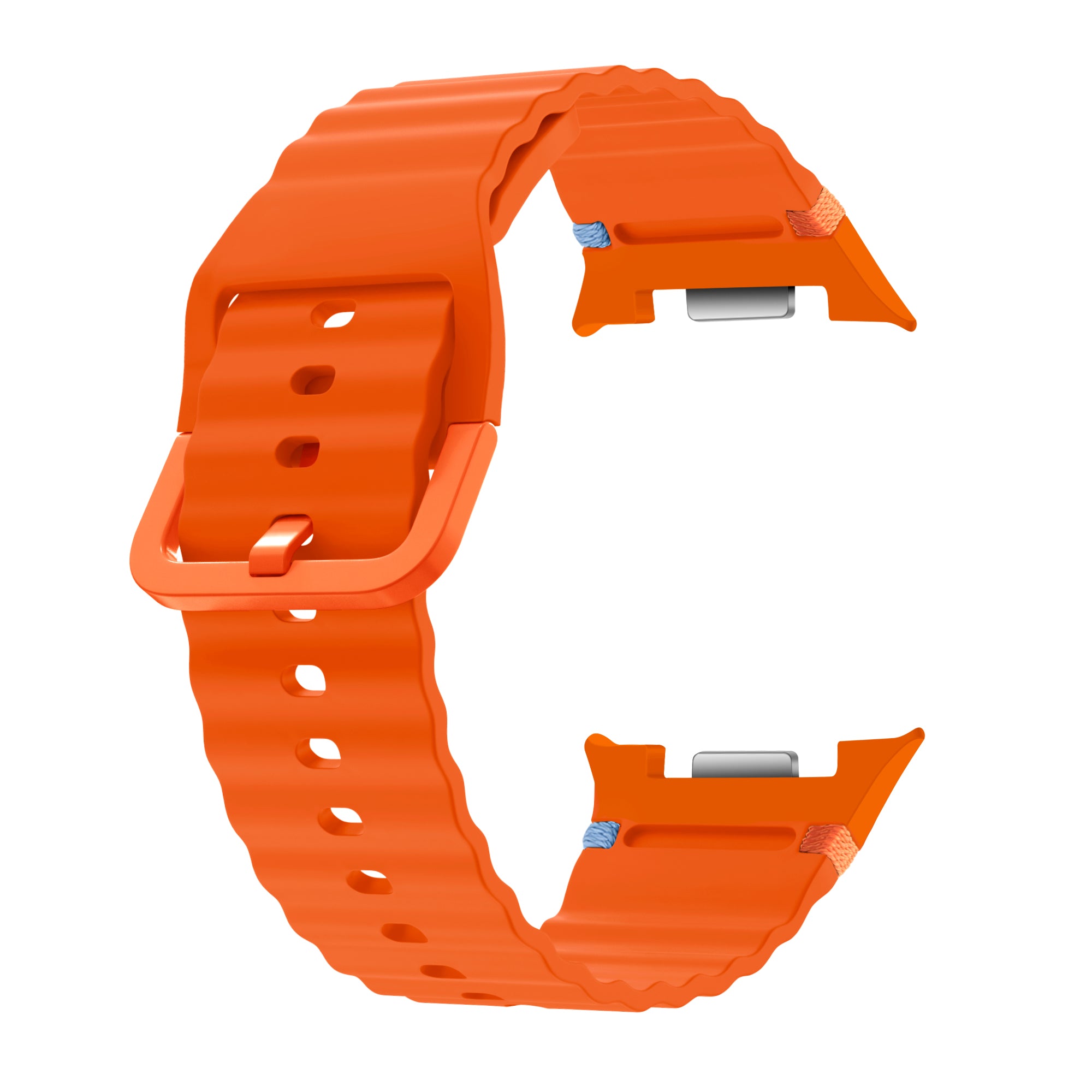 Samsung Galaxy Watch 8 - 44mm Wave Silicone Strap (Orange)