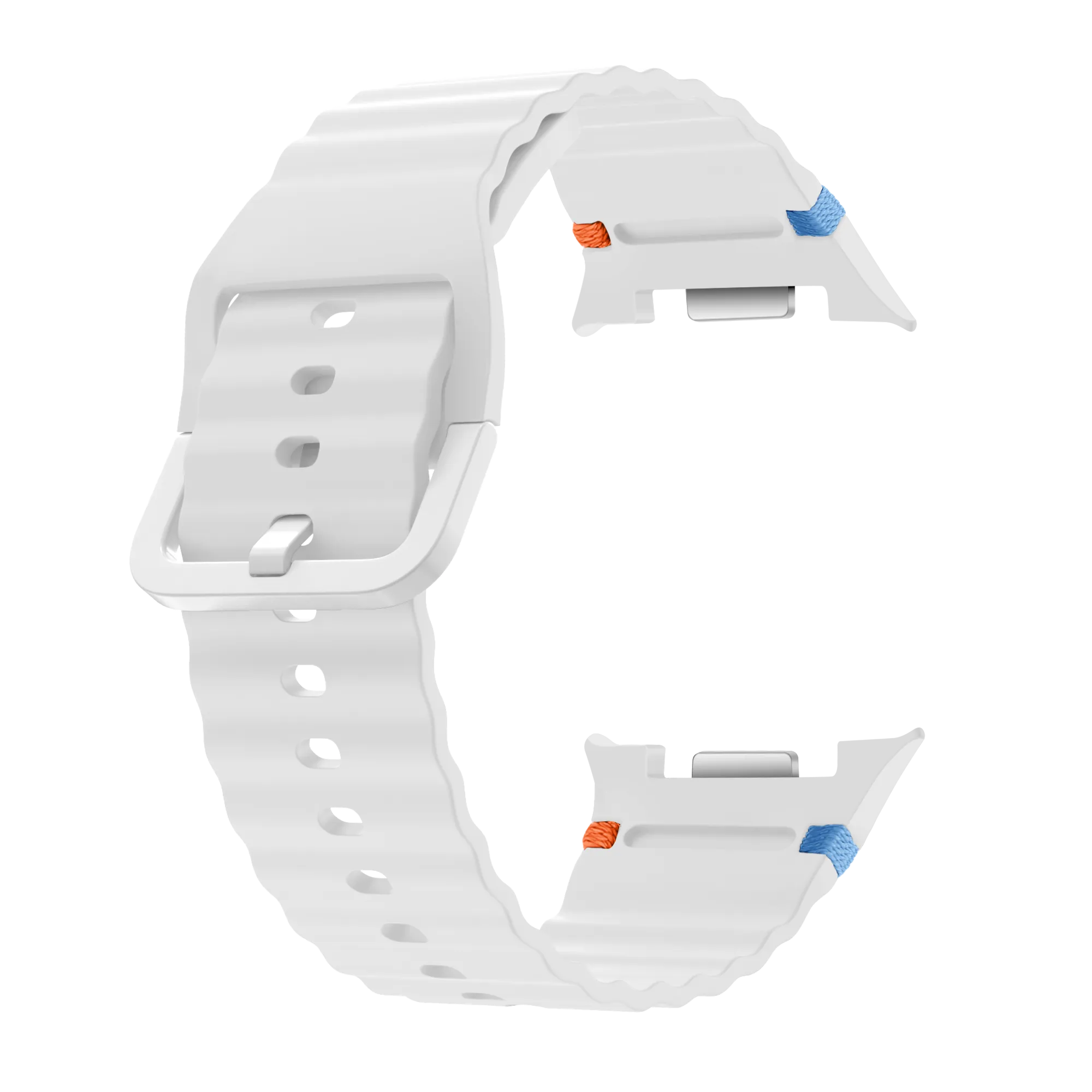 Samsung Galaxy Watch 8 - 44mm Wave Silicone Strap (White)