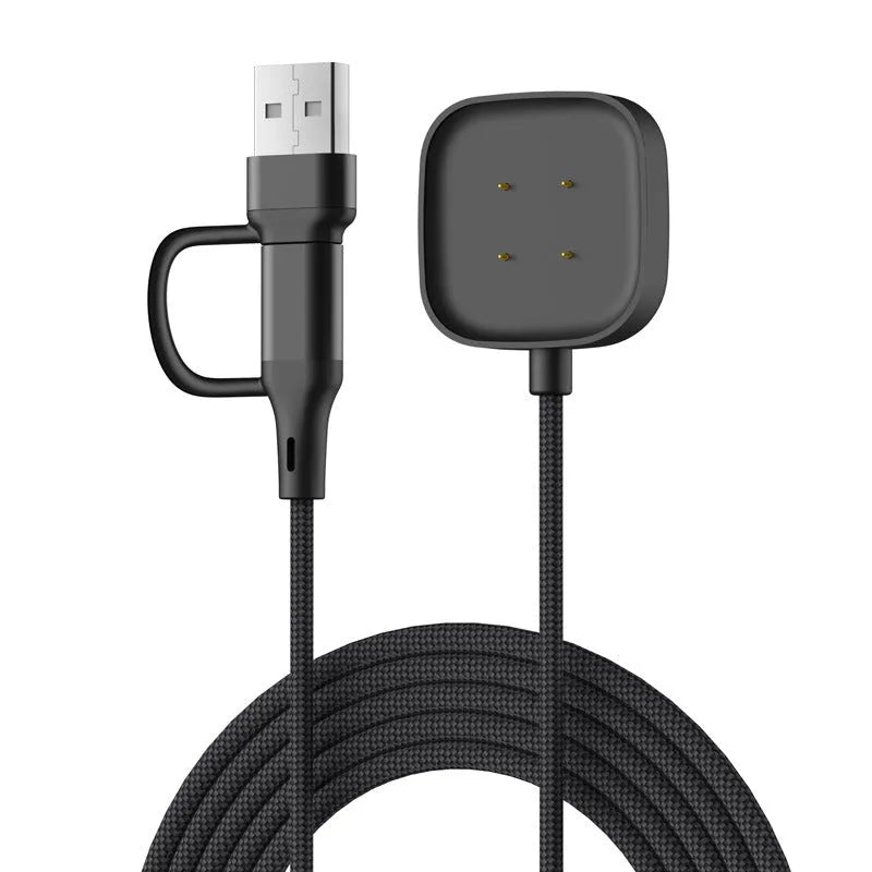 Strap-it USB-A & C 2in1 Braided Fitbit Versa 3 Charger