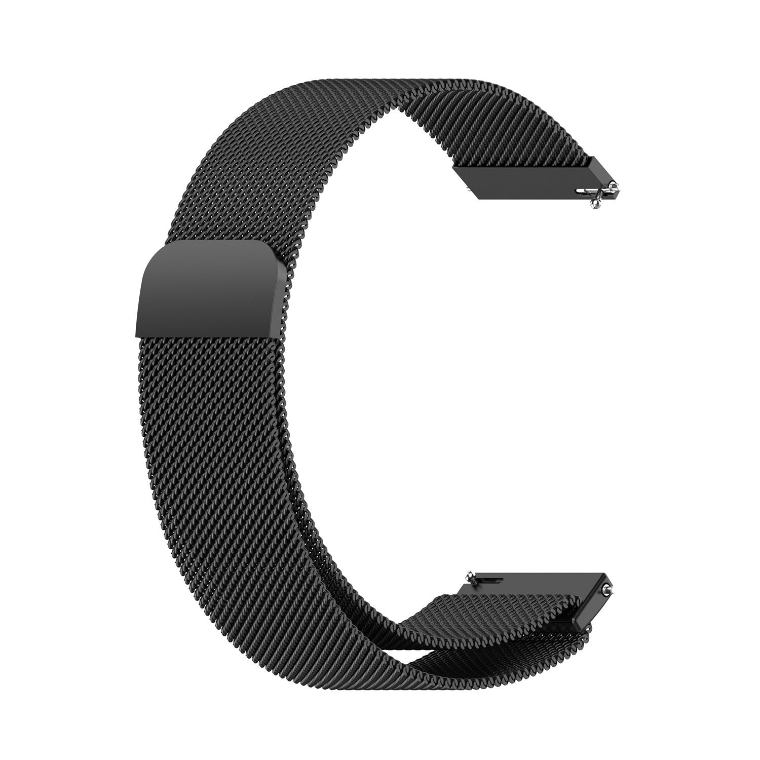 Milanese Strap, black, without a watch, 3/4 front view
