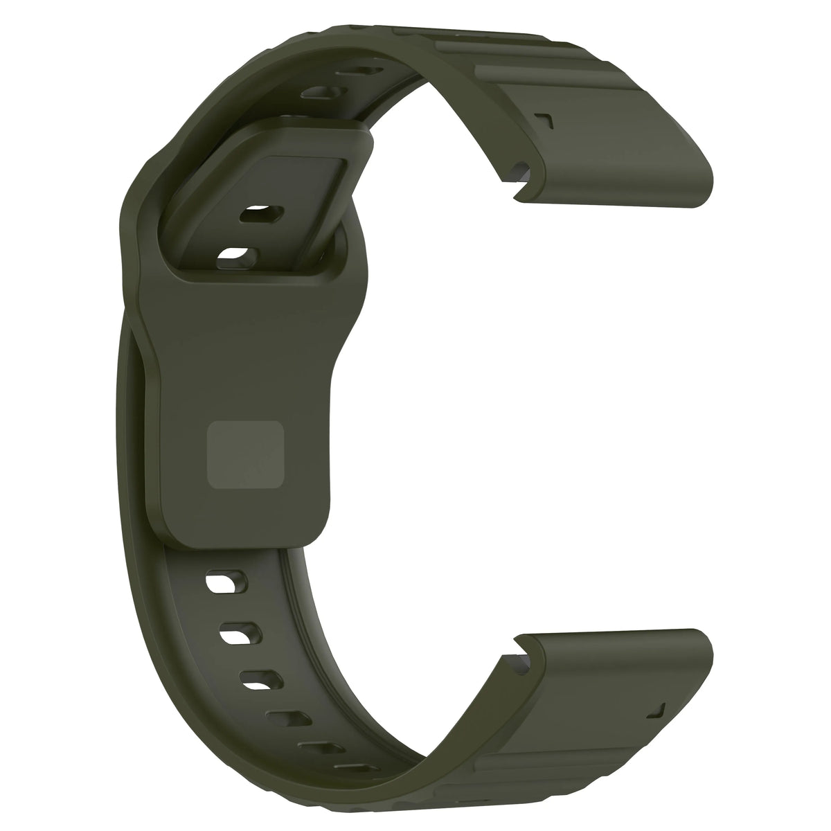 Outdoor Silicone Strap, black, without a watch, 3/4 front view