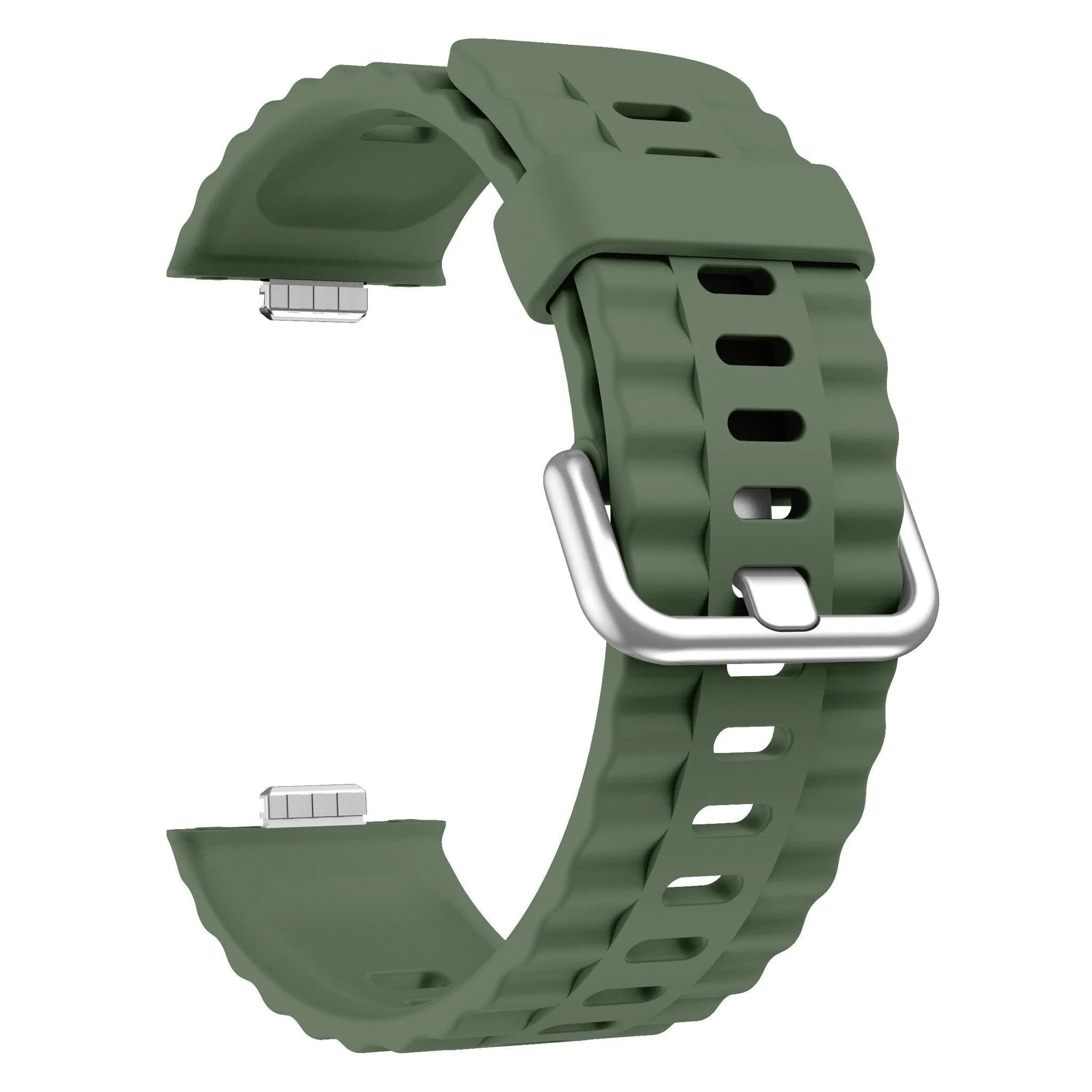 Silicone Classic Strap, dark green, without a watch, 3/4 front view