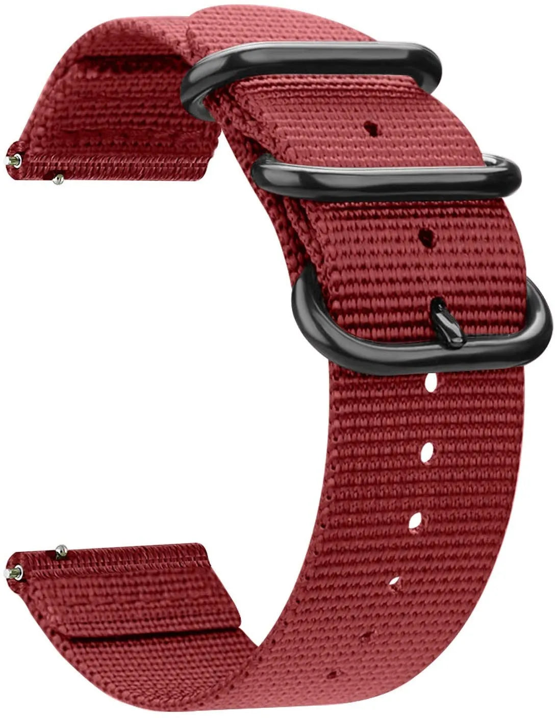 Nylon Buckle Strap, red, without a watch, 3/4 front view