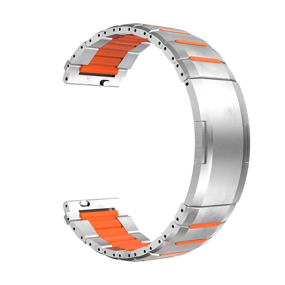 Oppo Watch X2 'One Push' Steel Hybrid Strap (Titanium/Orange)