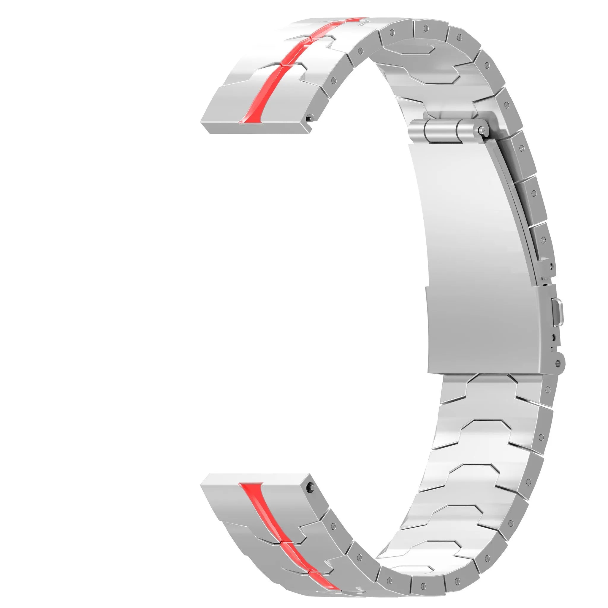 Steel Iron Strap, silver/red, without a watch, 3/4 front view
