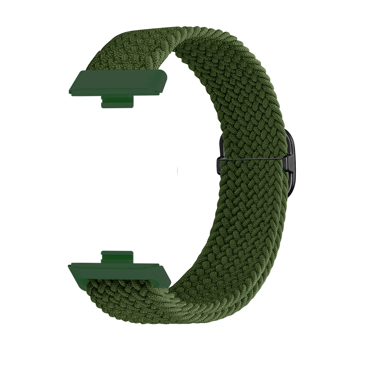 Nylon Adjustable Braided Strap, black, without a watch, 3/4 front view