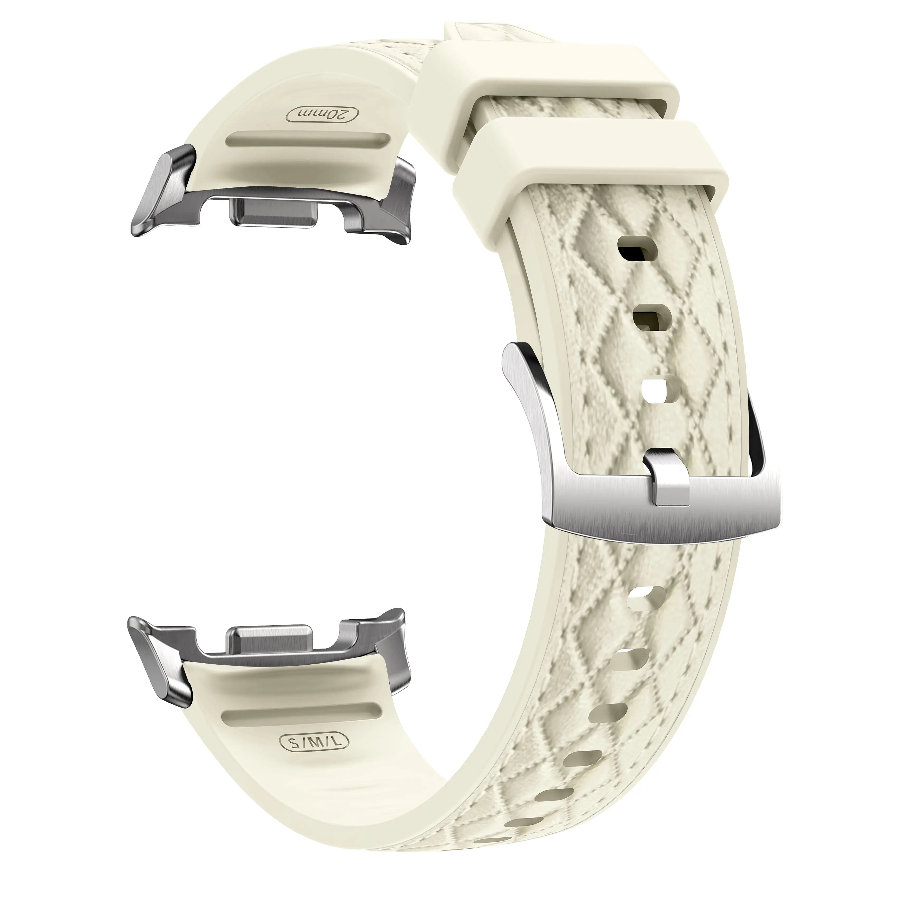 Samsung Galaxy Watch 9 - 40mm Diamond Leather Hybrid Strap (Beige)