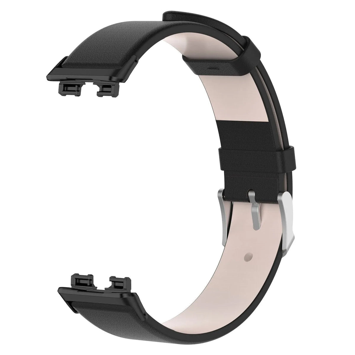 Leather Strap, black, without a watch, 3/4 front view