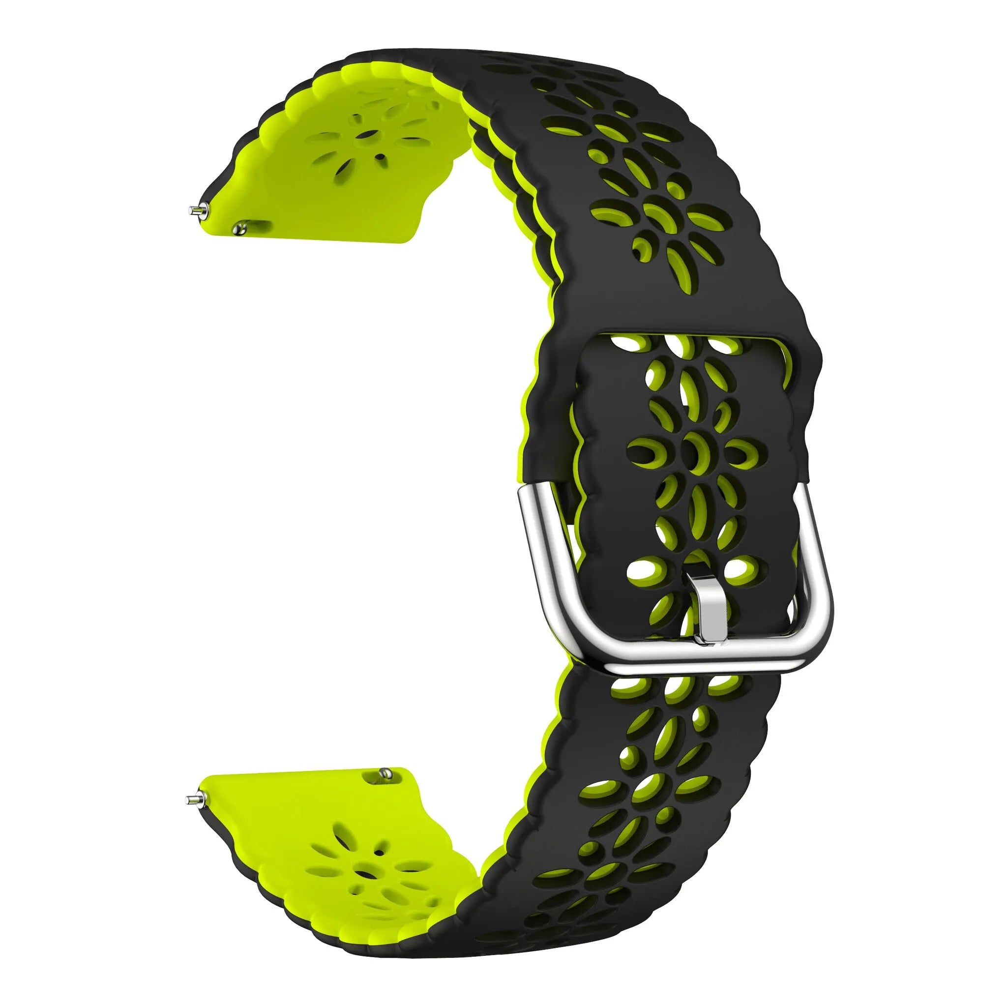 Amazfit Bip U (Pro) Patterned Silicone Strap (Black/Green)