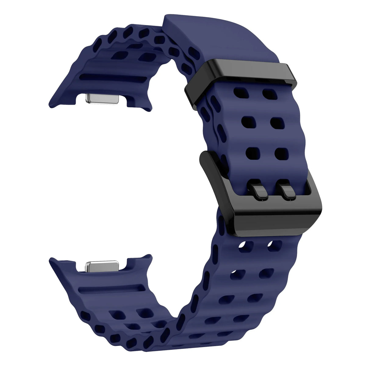 Silicone Ocean Strap, dark blue, without a watch, 3/4 front view