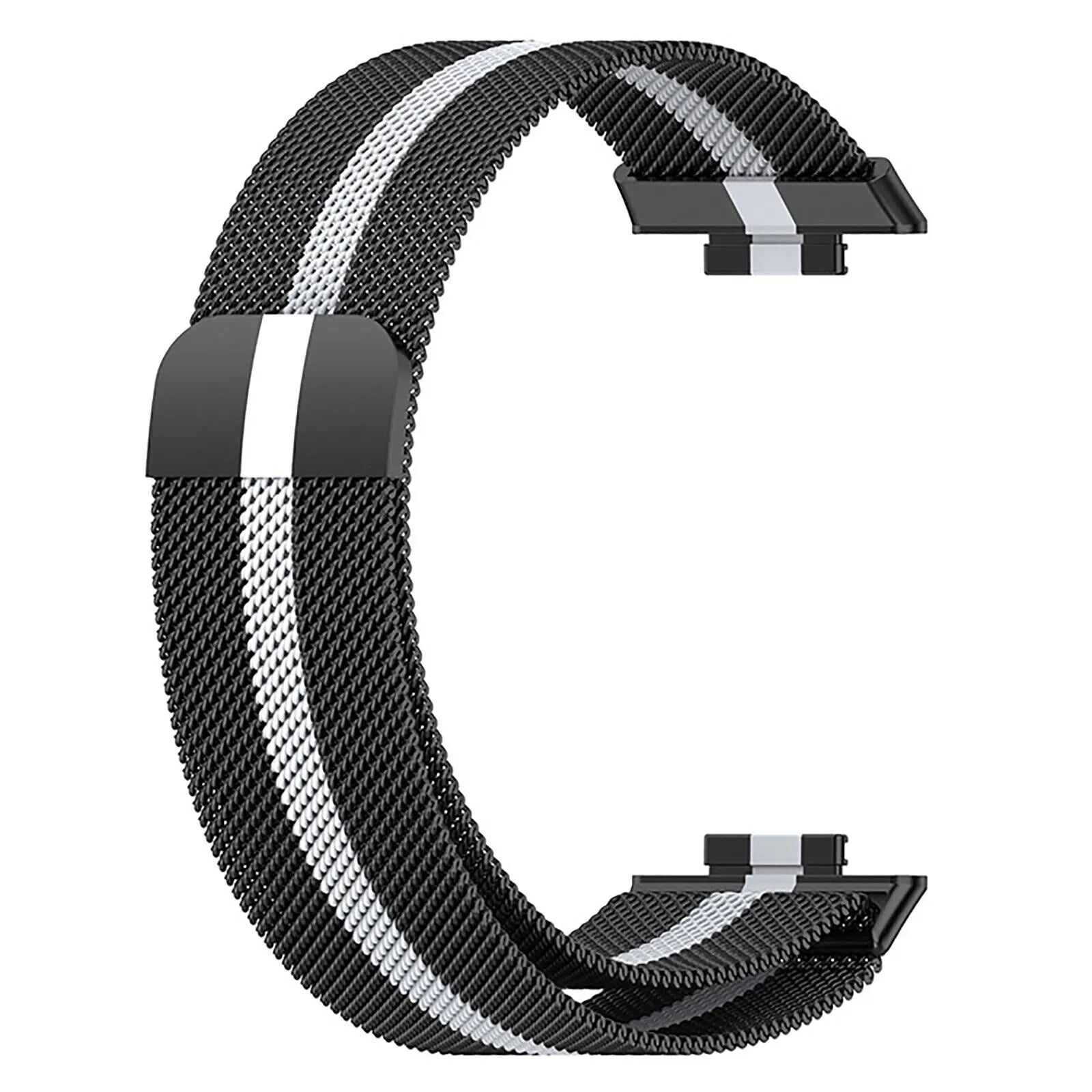 Milanese Strap, black/silver, without a watch, 3/4 front view