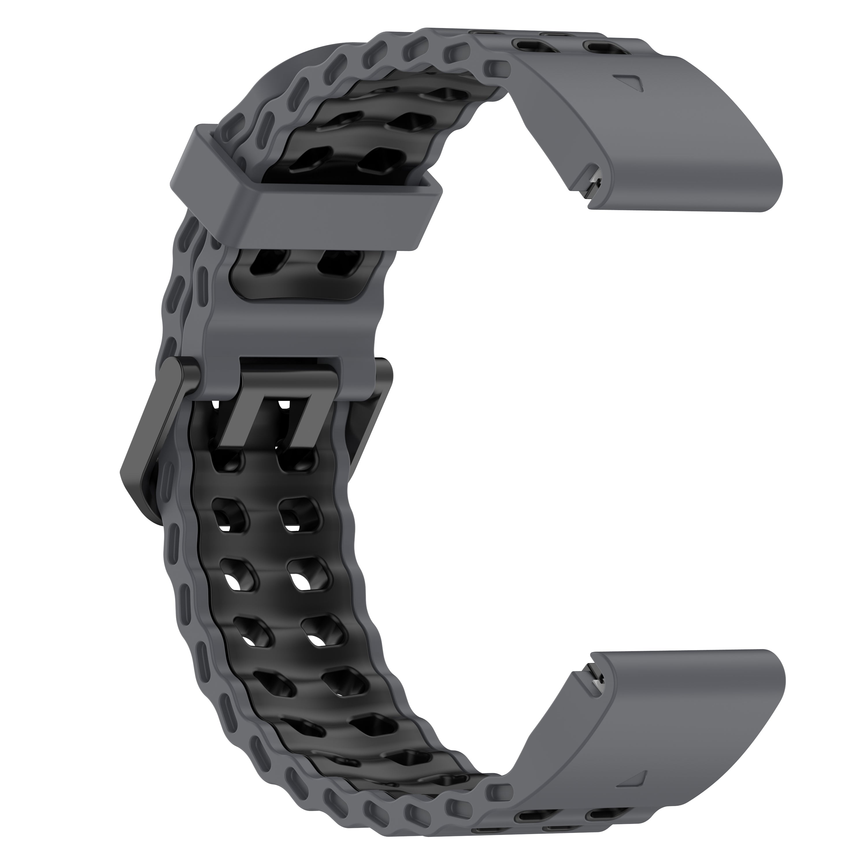 Garmin Quatix 5 / 6 / 7 Wave Sport Strap (Dark Grey/Black)