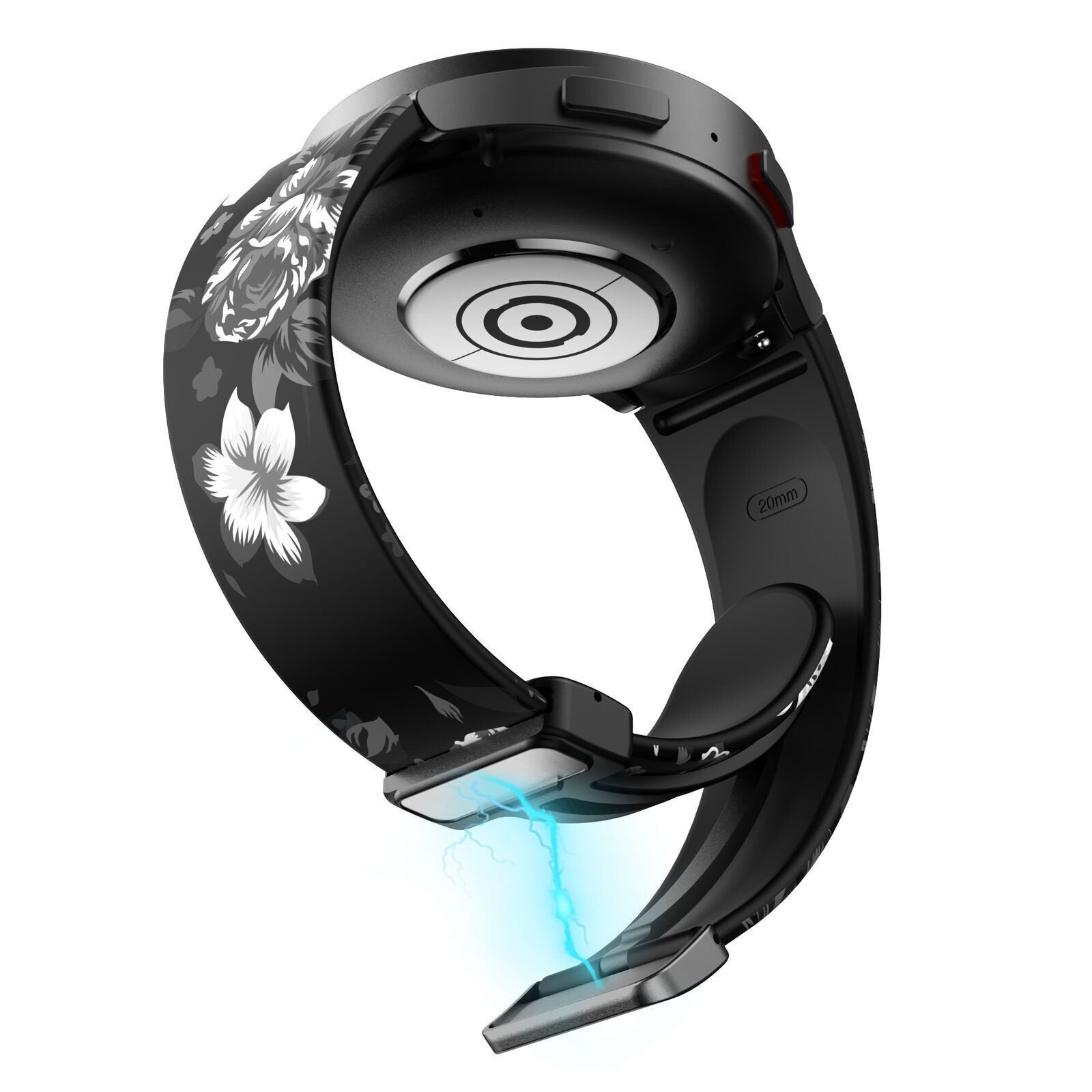 Silicone Magnetic Patterned Strap, without a watch, 3/4 front view