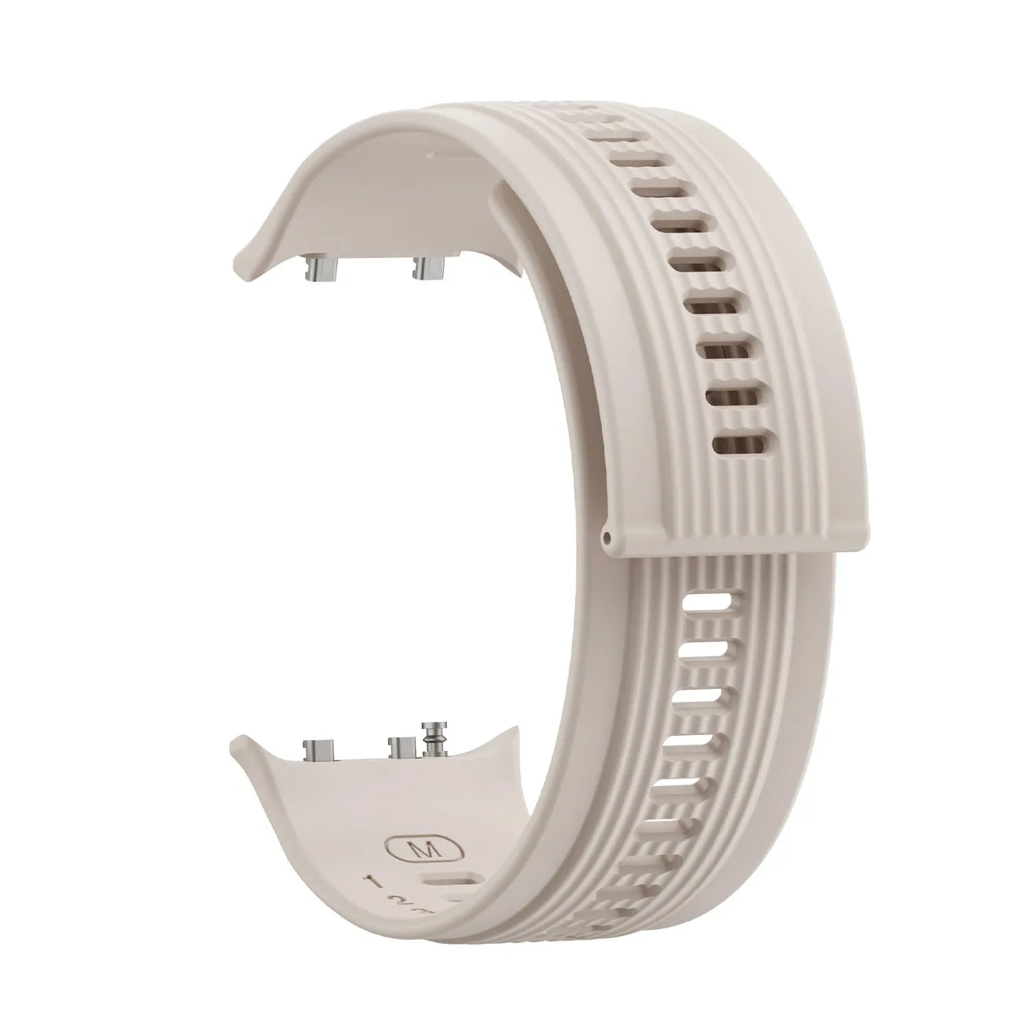 Silicone Strap, beige, without a watch, 3/4 front view