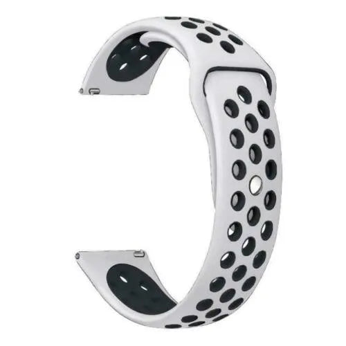 Silicone Sport Strap, white/black, without a watch, 3/4 front view