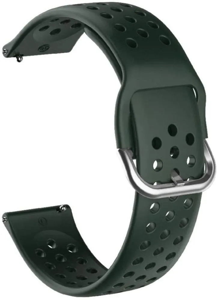 Breathable Silicone Strap, army green, without a watch, 3/4 front view