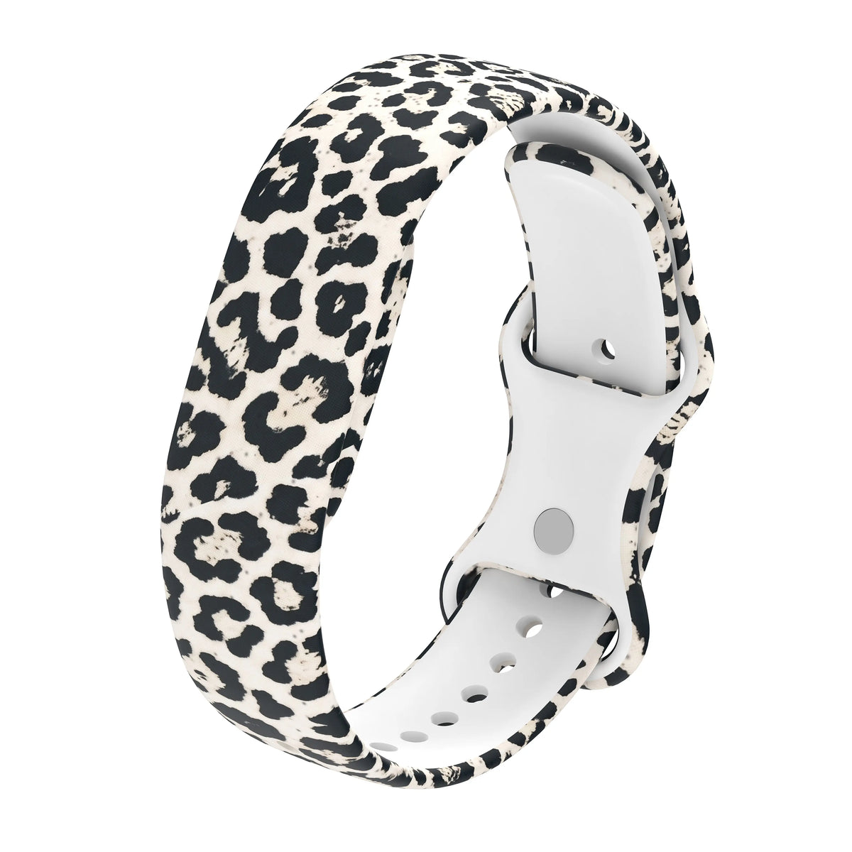 Silicone Patterned Strap, leopard, without a watch, 3/4 front view