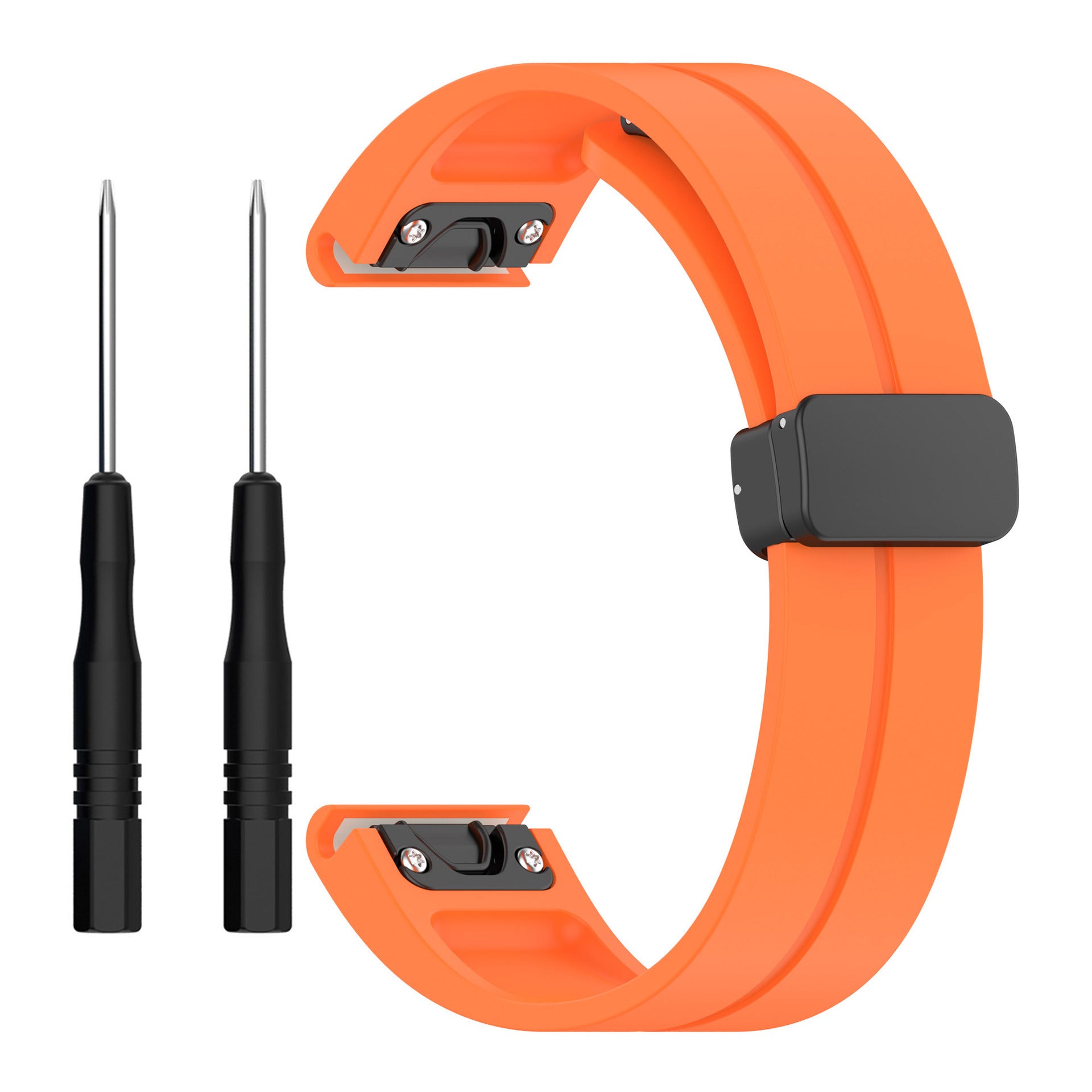 Garmin D2 Mach 2 - 47mm D-Buckle Silicone Strap (Orange)
