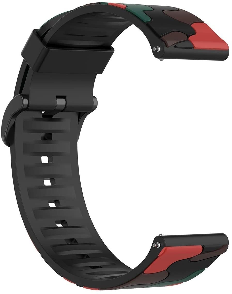 Silicone Camo Strap, red, without a watch, 3/4 front view