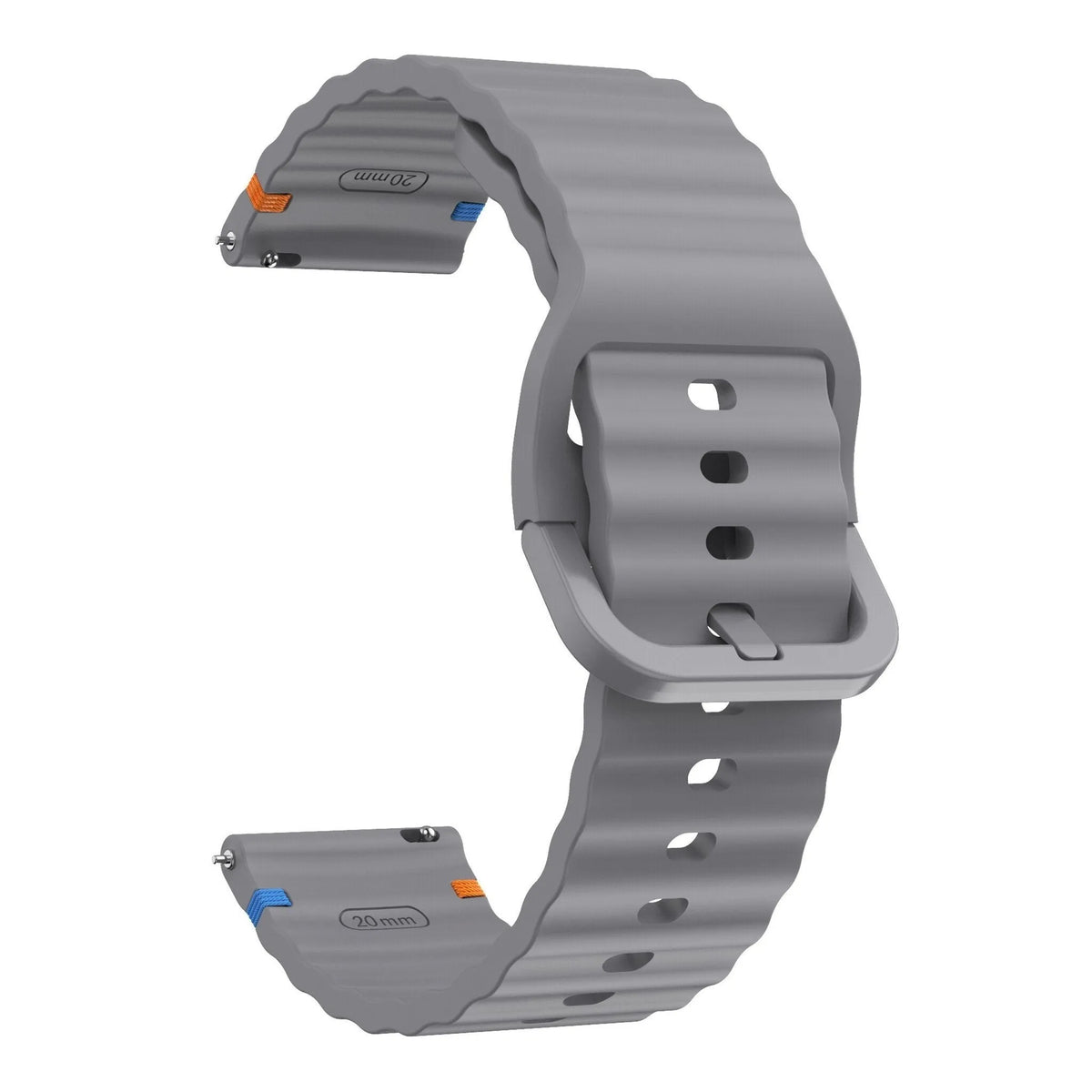Wave Silicone Strap, dark grey, without a watch, 3/4 front view