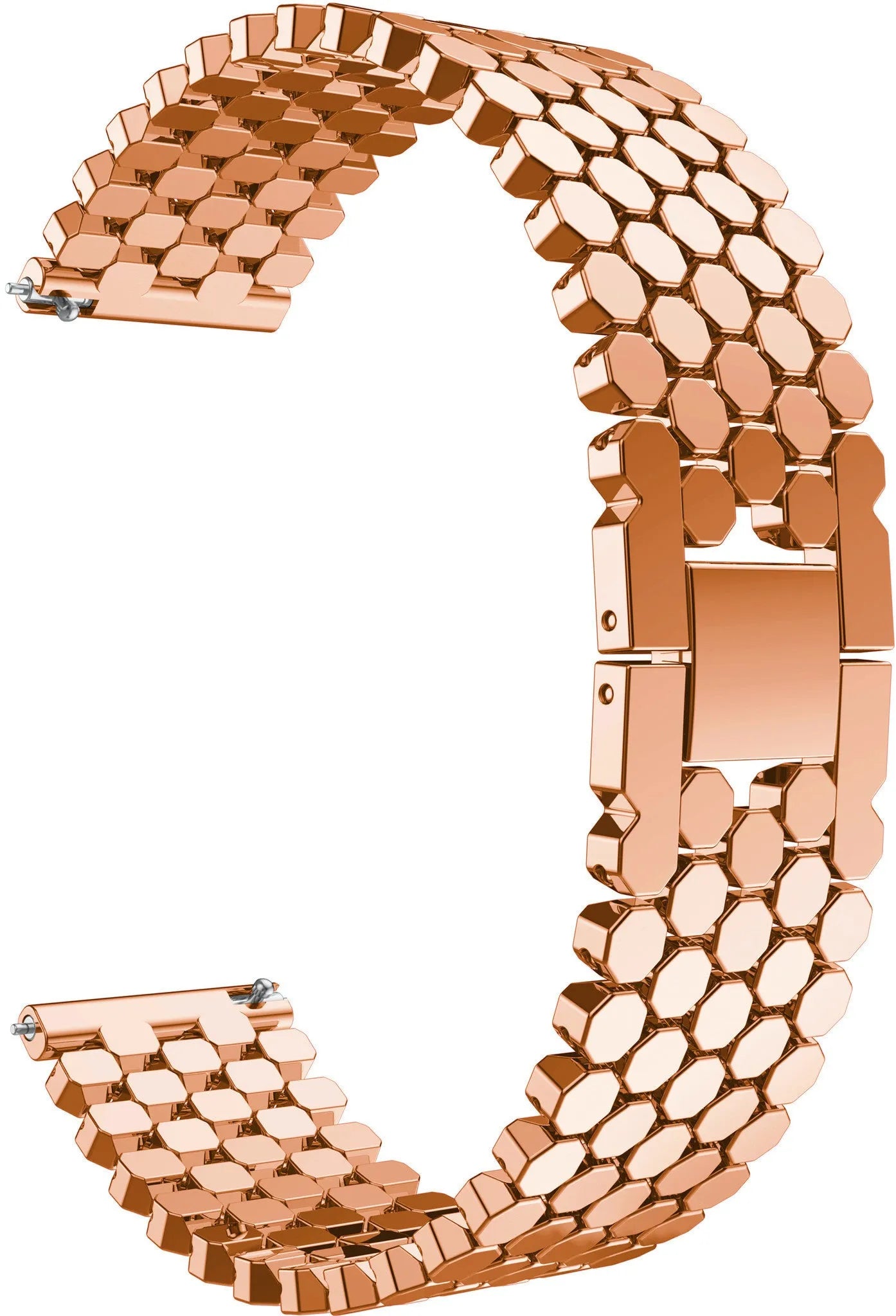 Steel Strap Hexagons, rose gold, without a watch, 3/4 front view