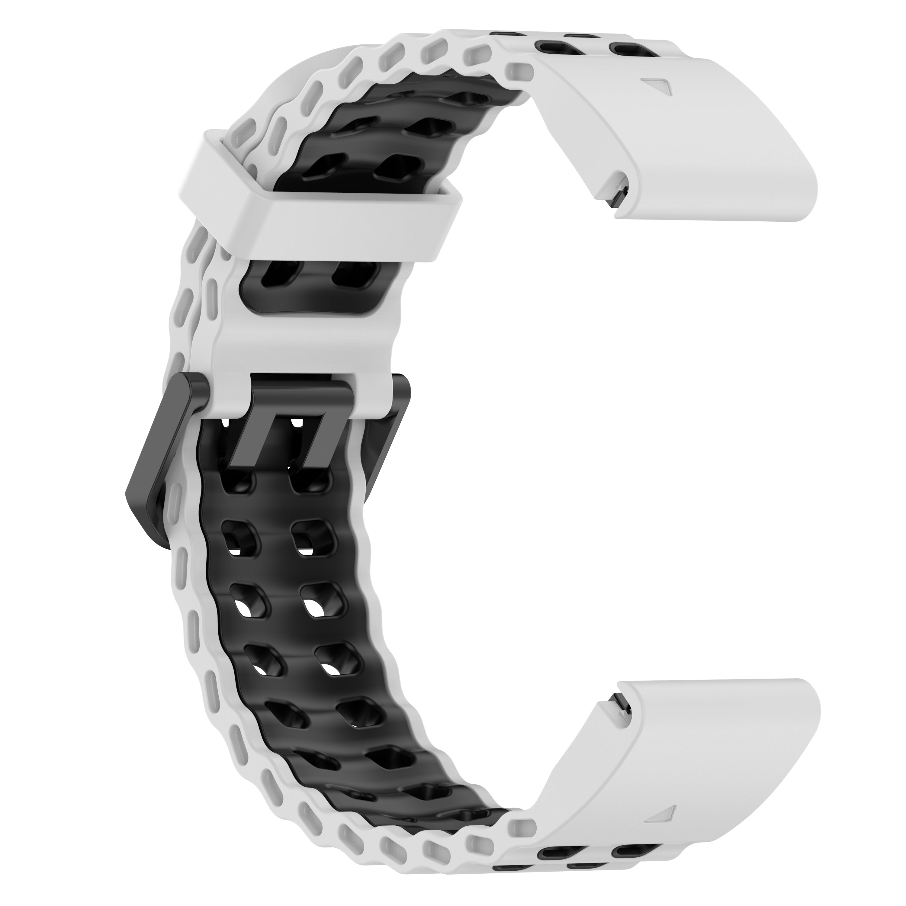 Garmin Fenix 5x / 6x Wave Sport Strap (White/Black)