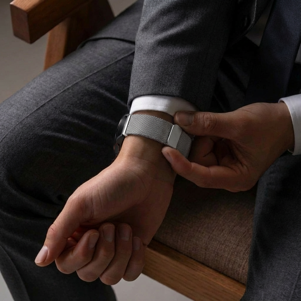 Bandz Samsung Galaxy Watch 5 - 44mm Milanese Loop Strap (Silver)