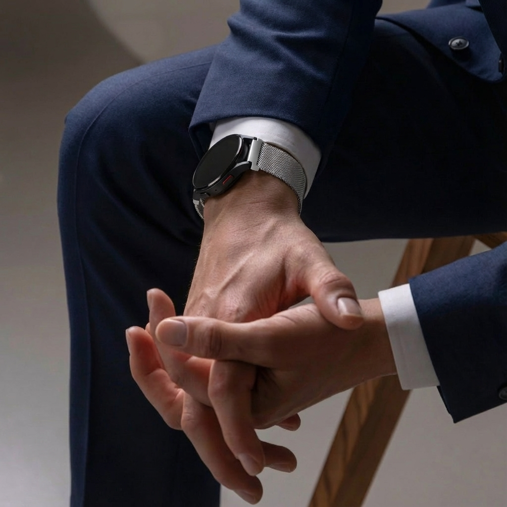 Bandz Samsung Galaxy Watch 5 - 44mm Milanese Loop Strap (Silver)