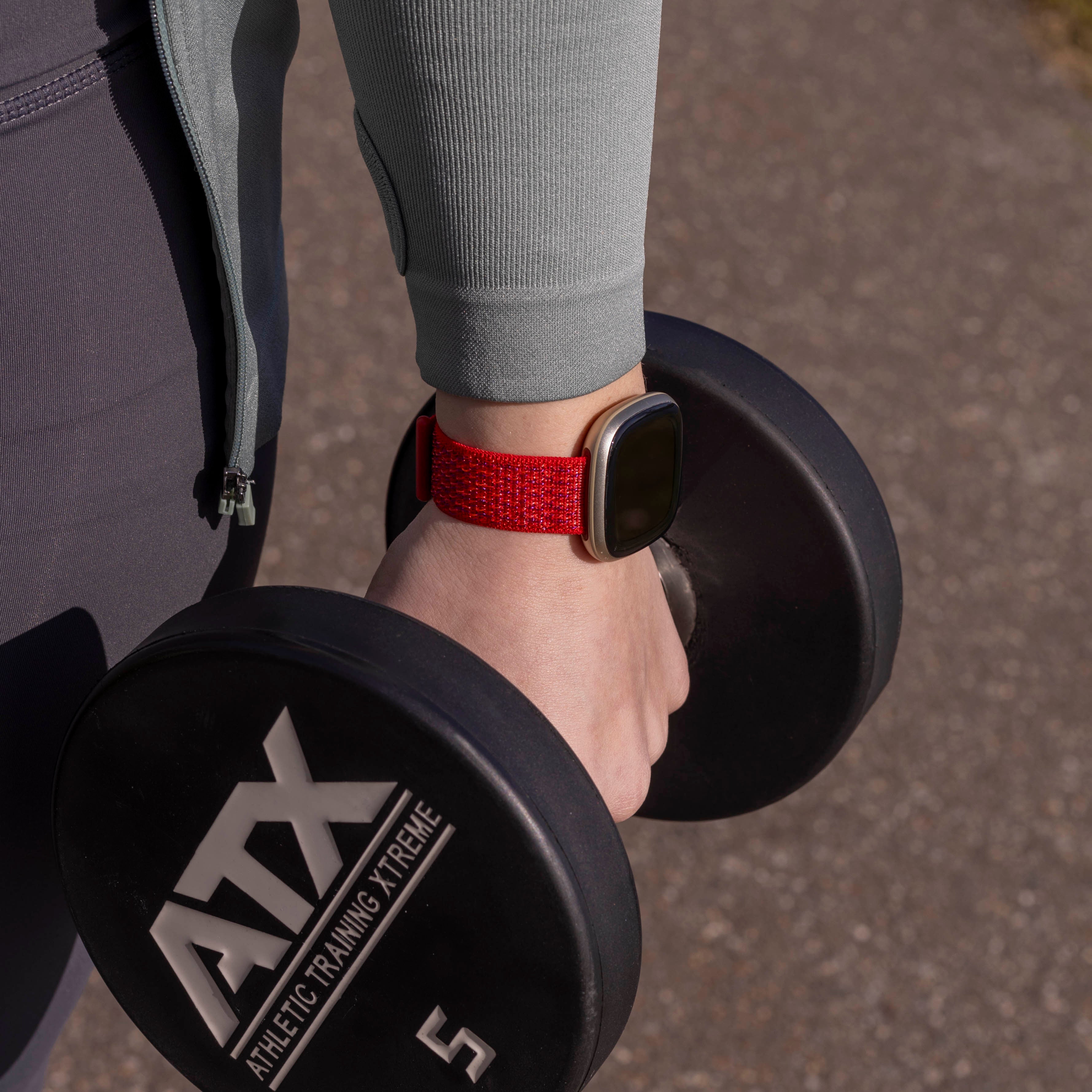 Fitbit Versa 3 Nylon Strap (Red)