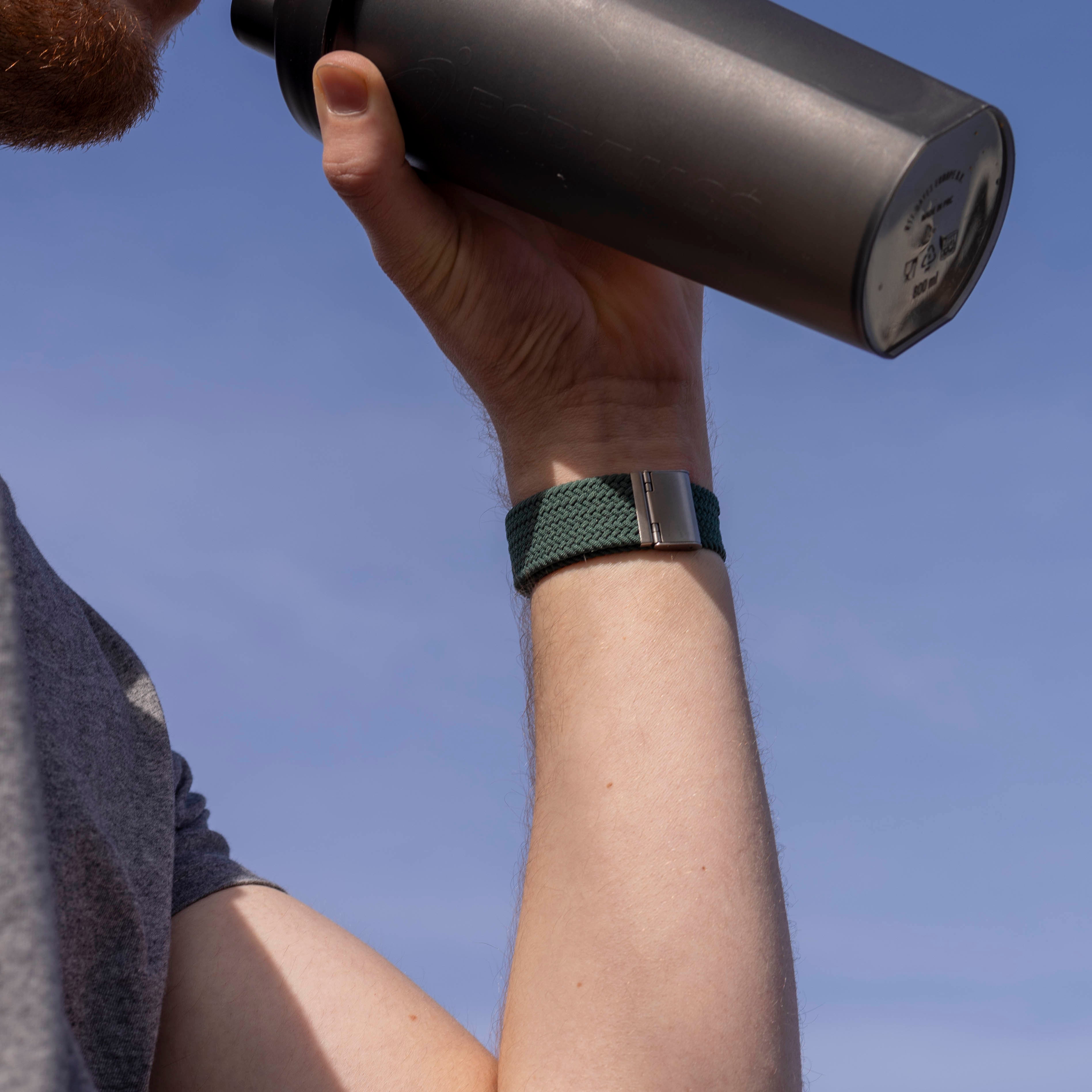 Fitbit Versa 3 Adjustable Braided Strap (Dark Green)