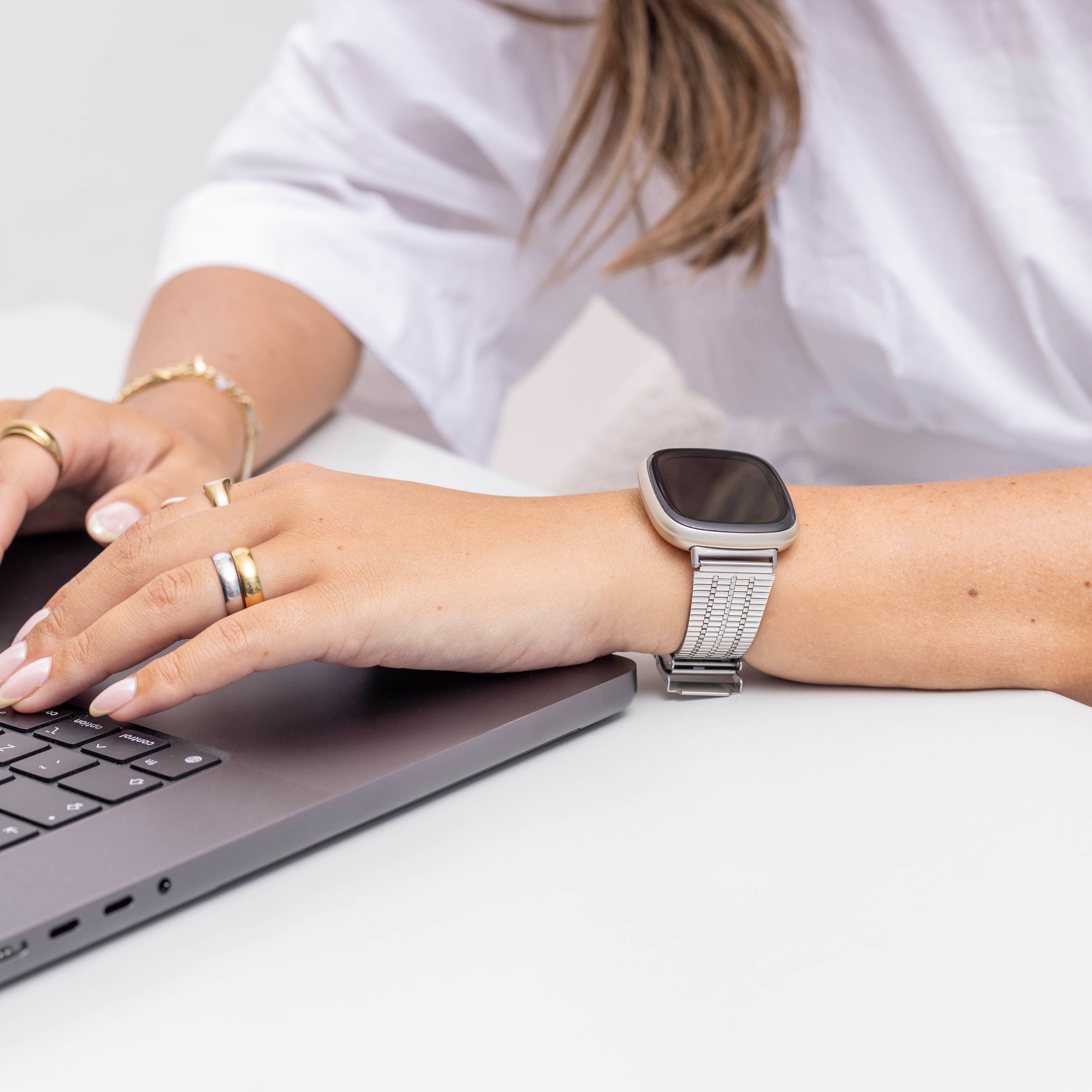 Fitbit Sense Fine Steel Strap (Silver)