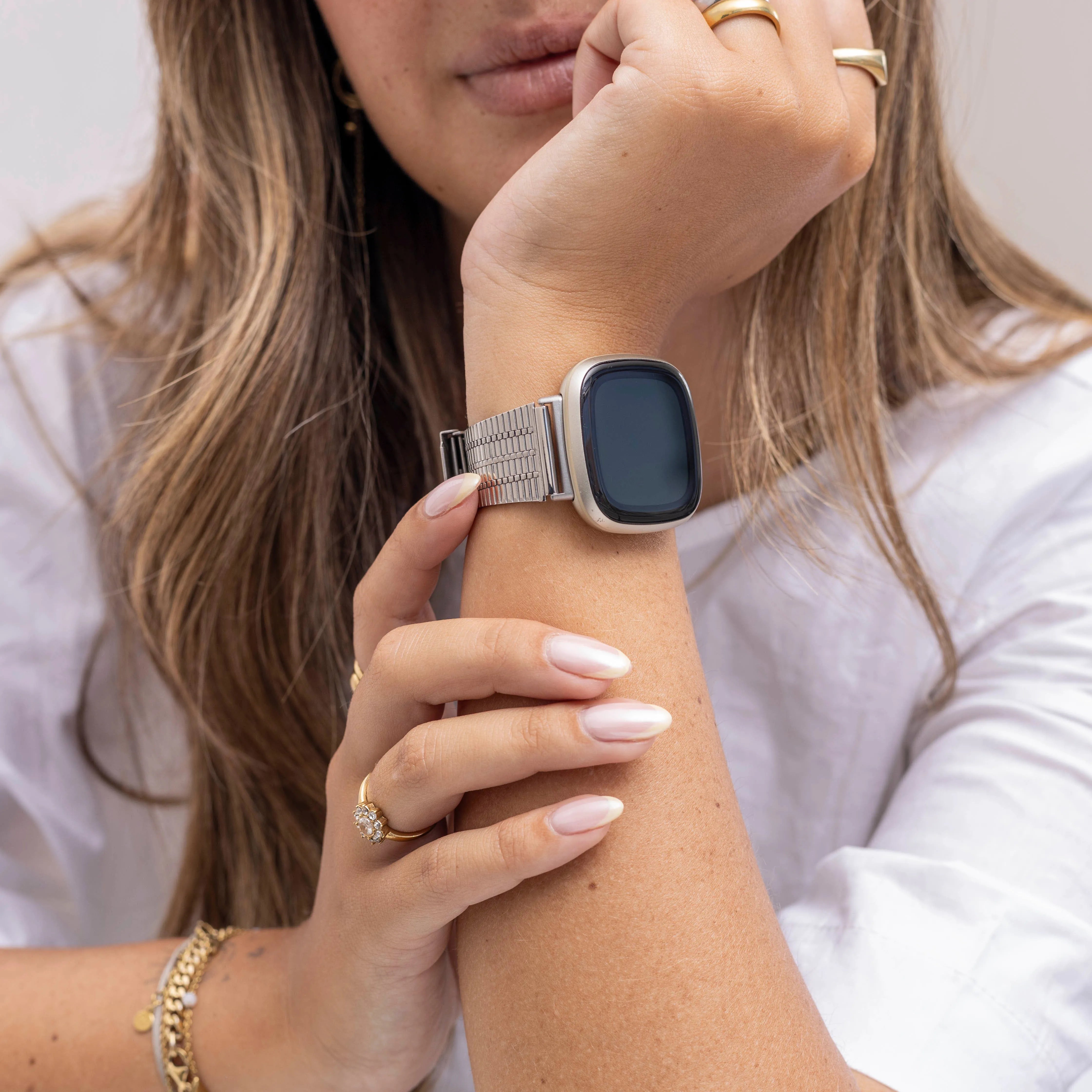 Fitbit Sense Fine Steel Strap (Silver)