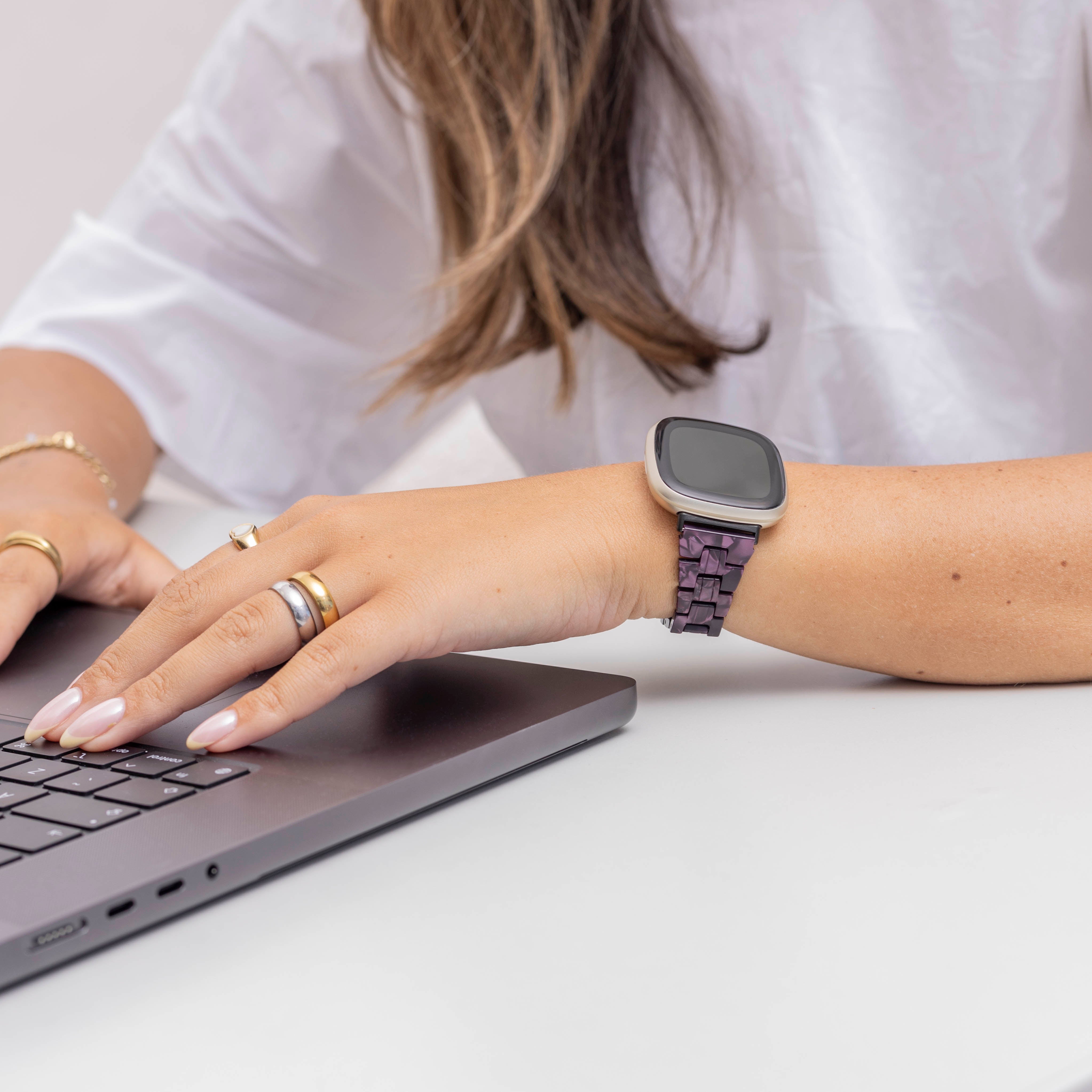 Fitbit Versa 3 Resin Strap (Black/Purple)
