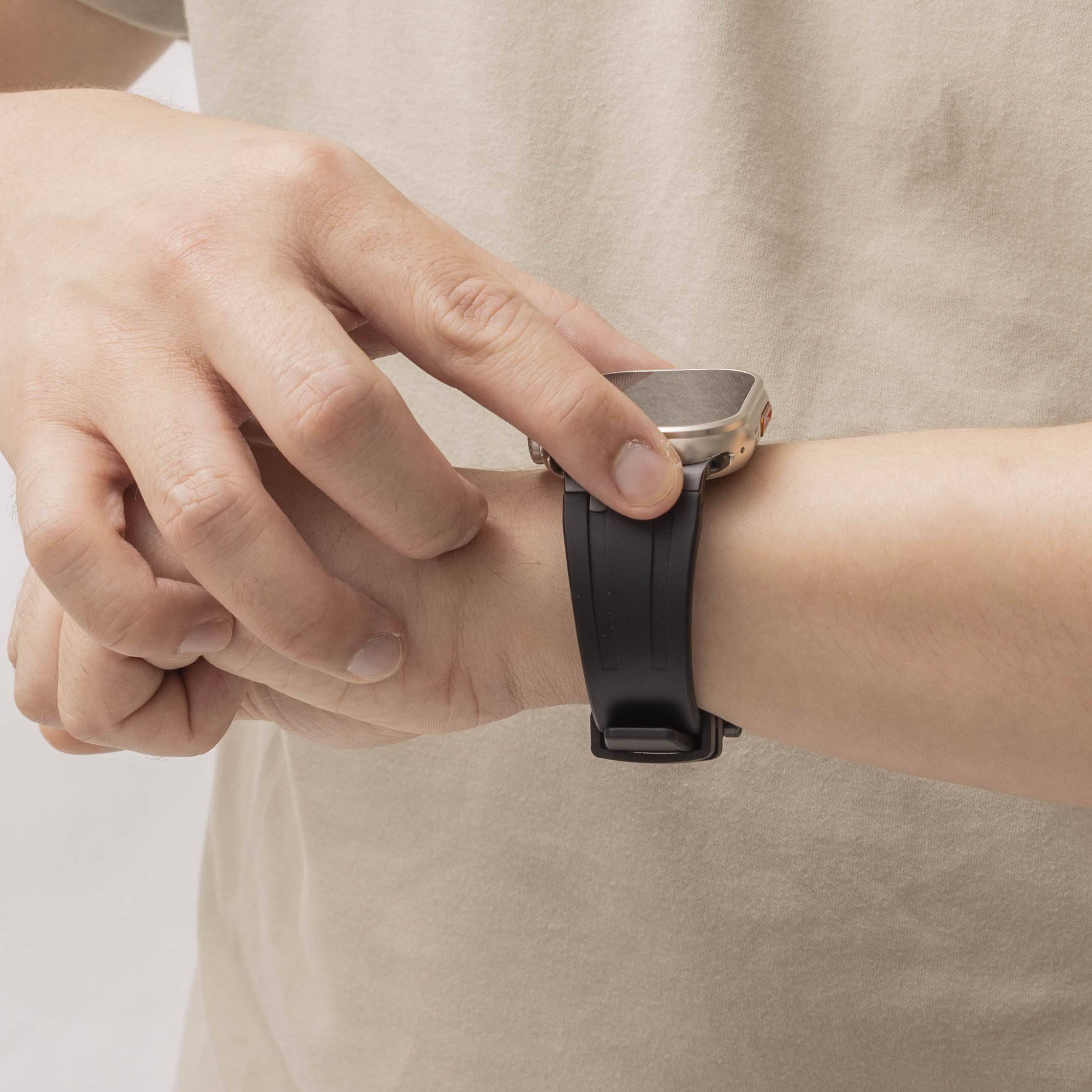 Bandz Apple Watch Silicone Strap 'Luxe Liquid' (Black With Black)