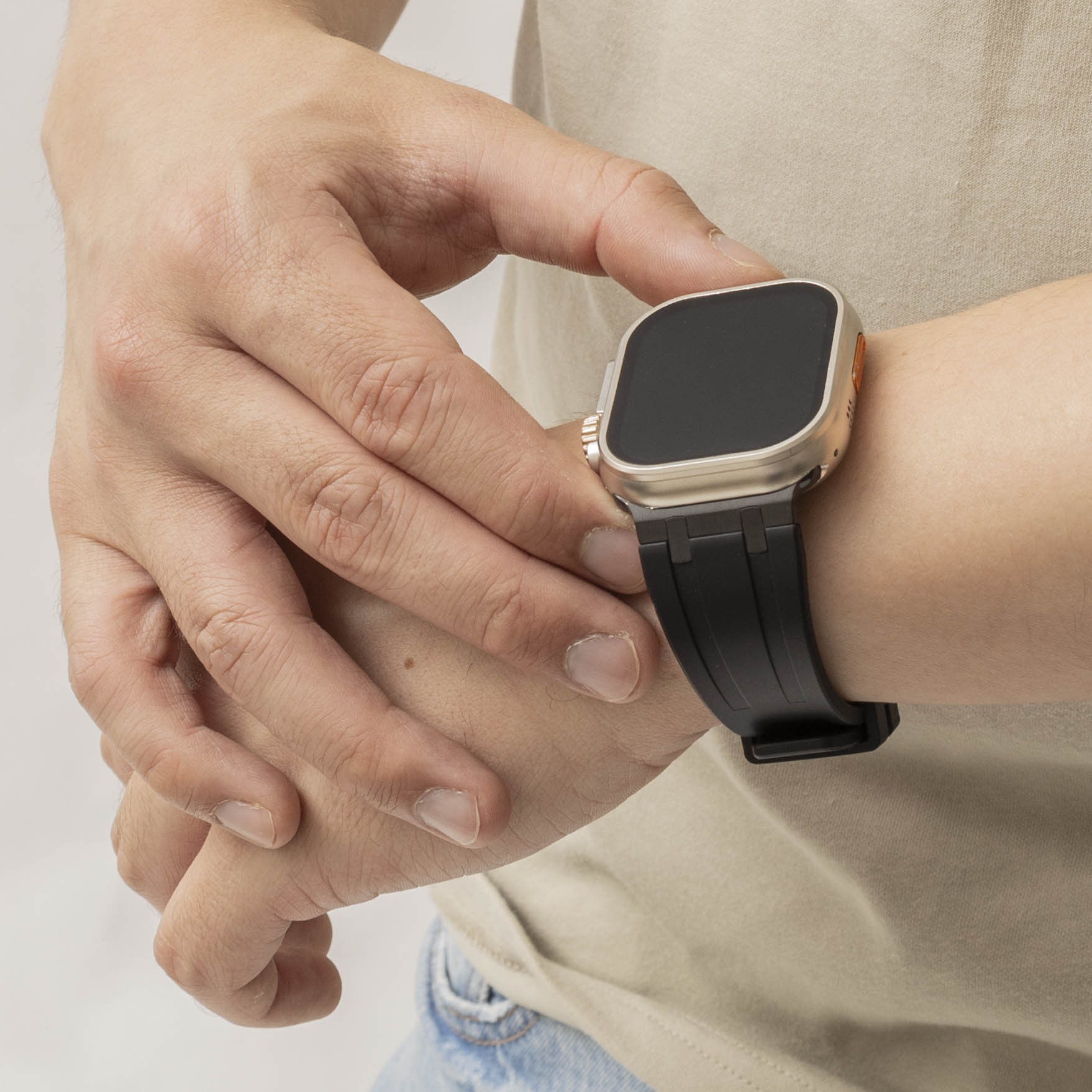 Apple Watch Luxury Liquid Silicone Strap (Black)