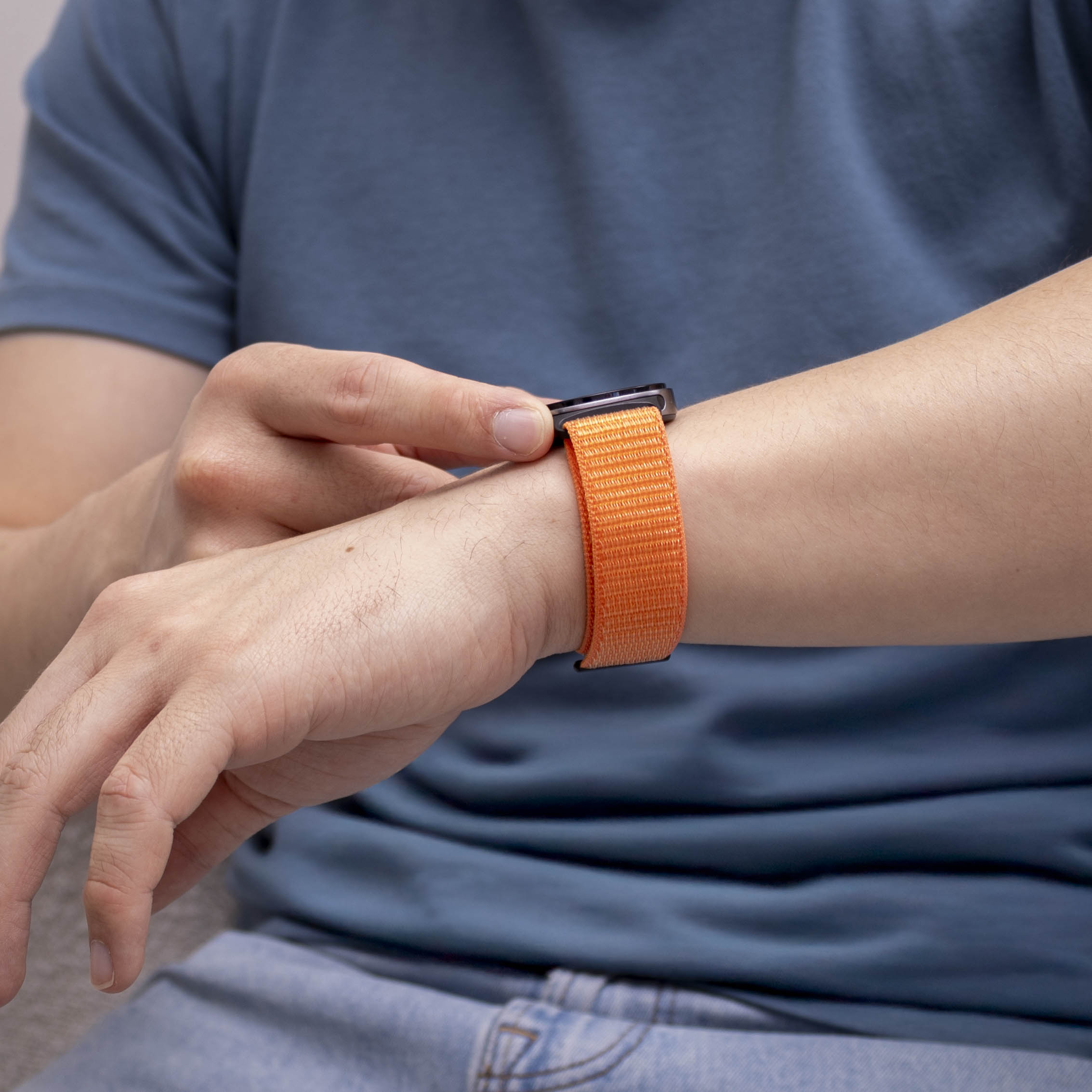 Samsung Galaxy Watch 8 - 44mm Nylon Strap (Orange)