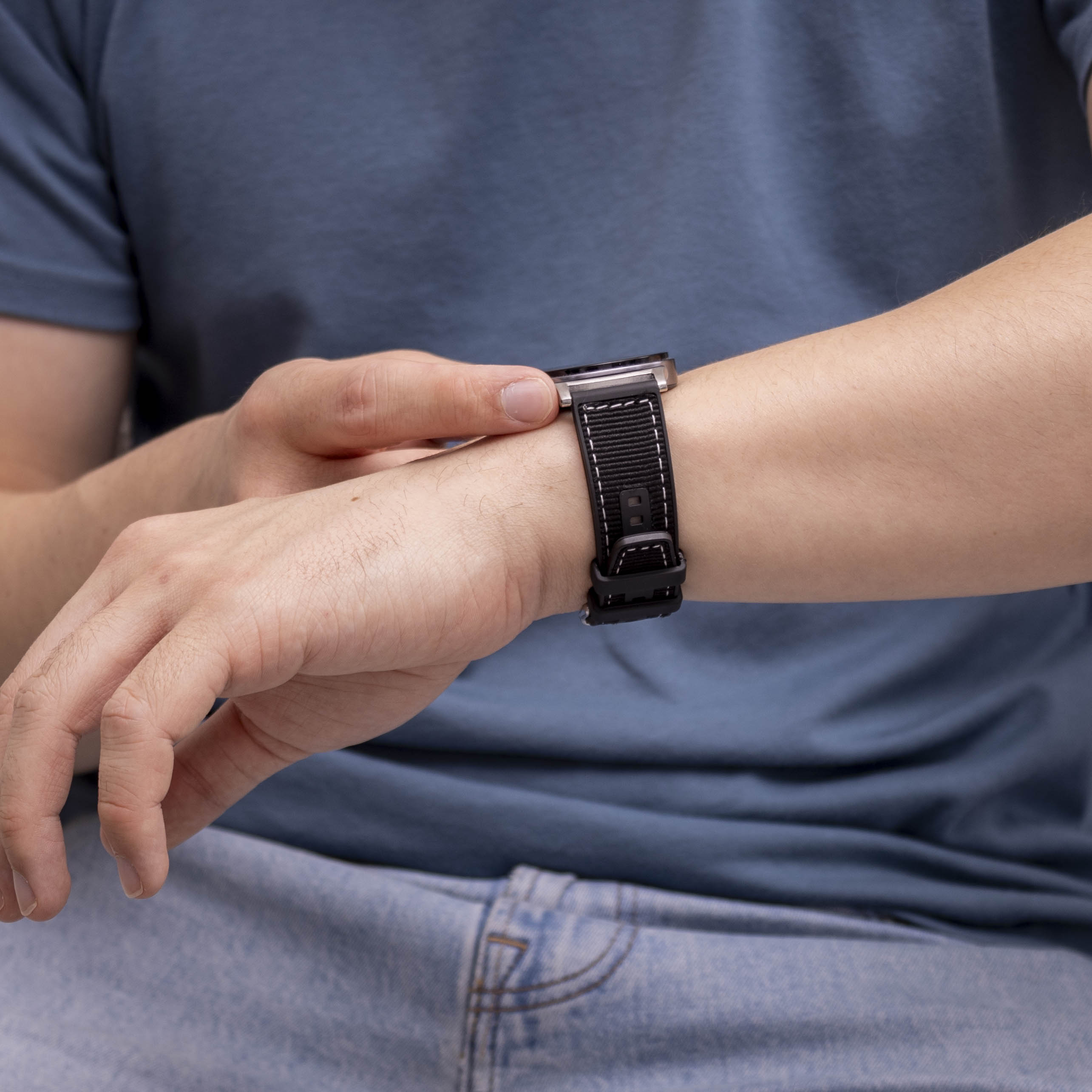 Samsung Galaxy Watch 8 - 40mm Nylon Hybrid Strap (Black)