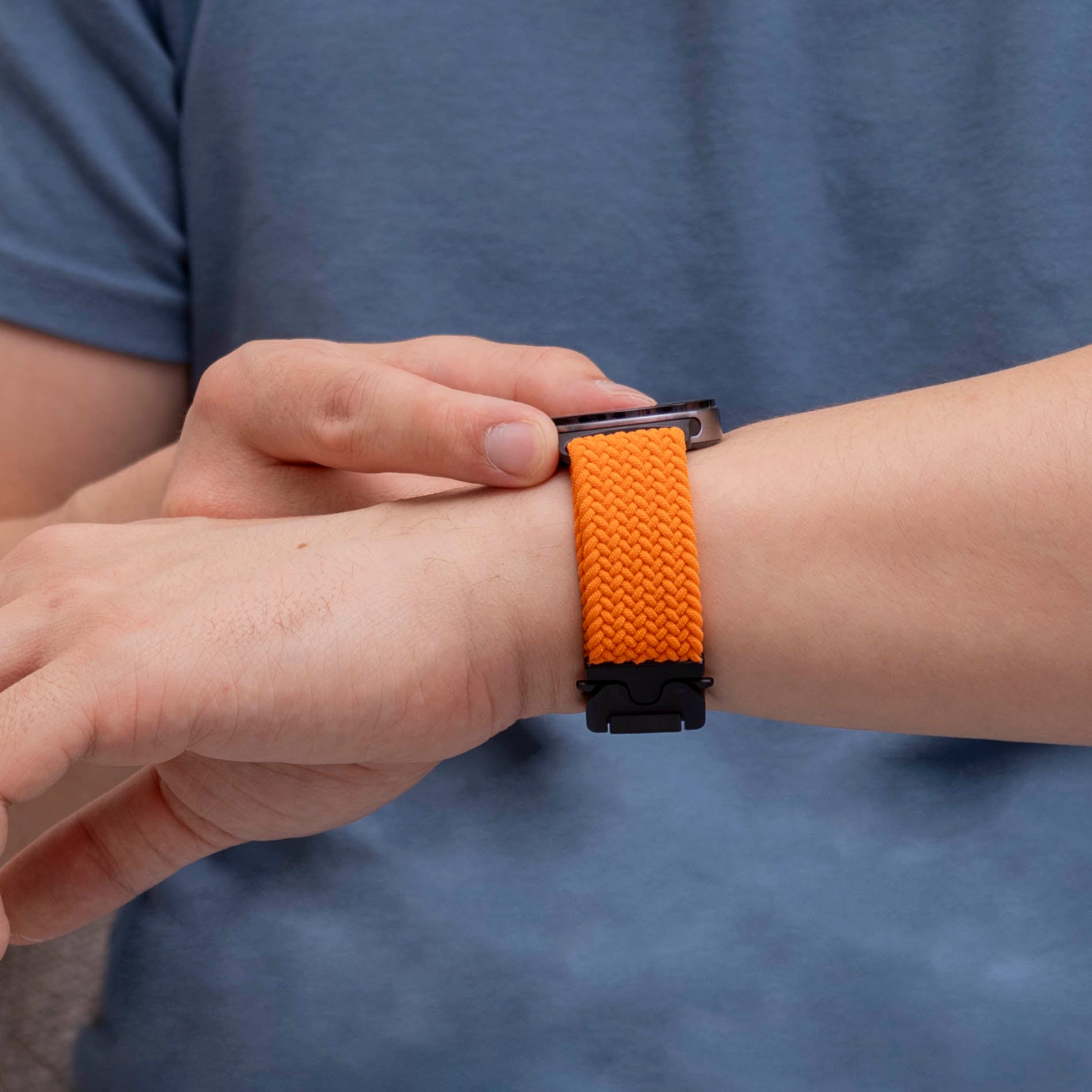 Samsung Galaxy Watch 8 - 44mm Braided Strap with P-Buckle (Orange)