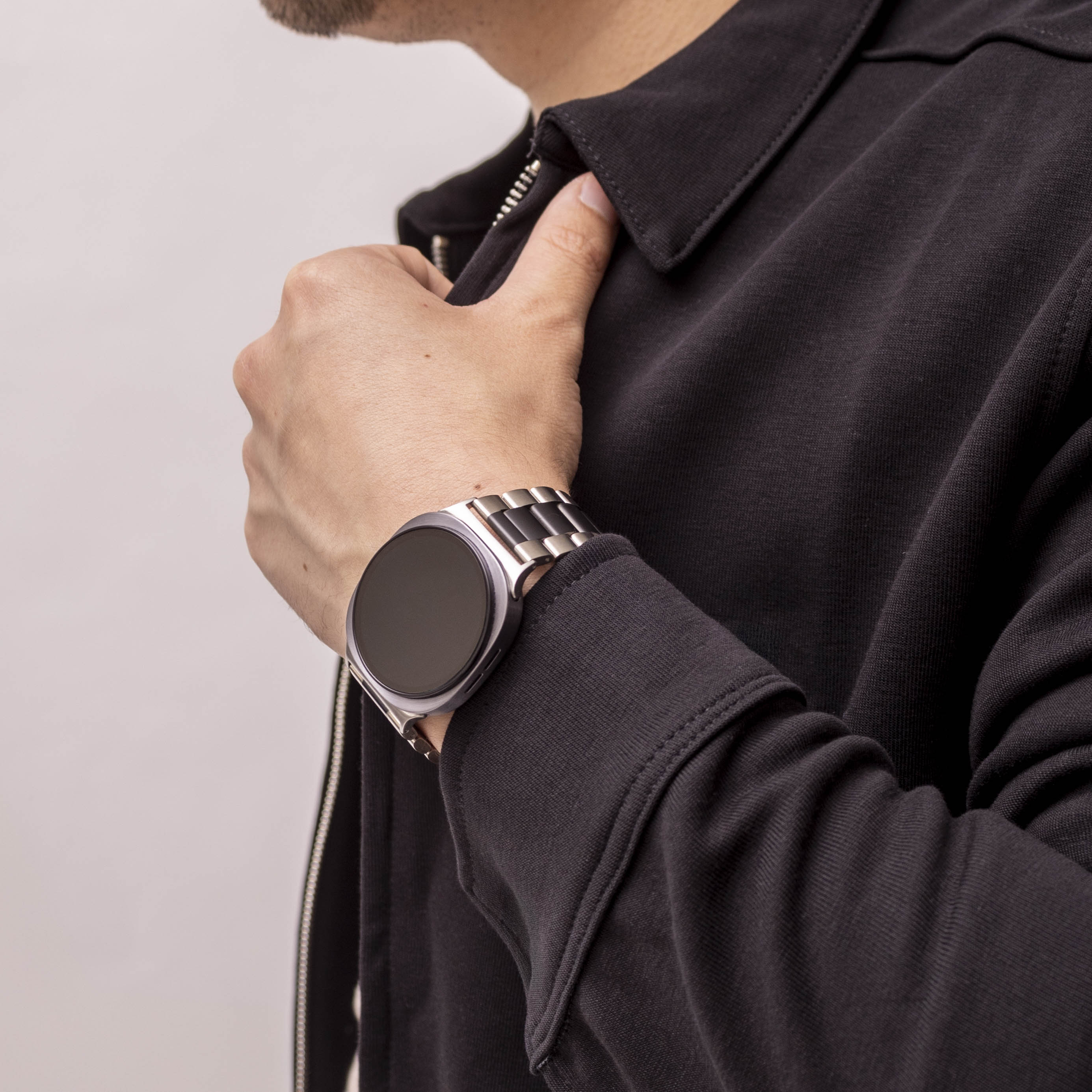 Bandz Samsung Galaxy Watch 8 Classic Steel Strap 'Classic' (Silver/Black)