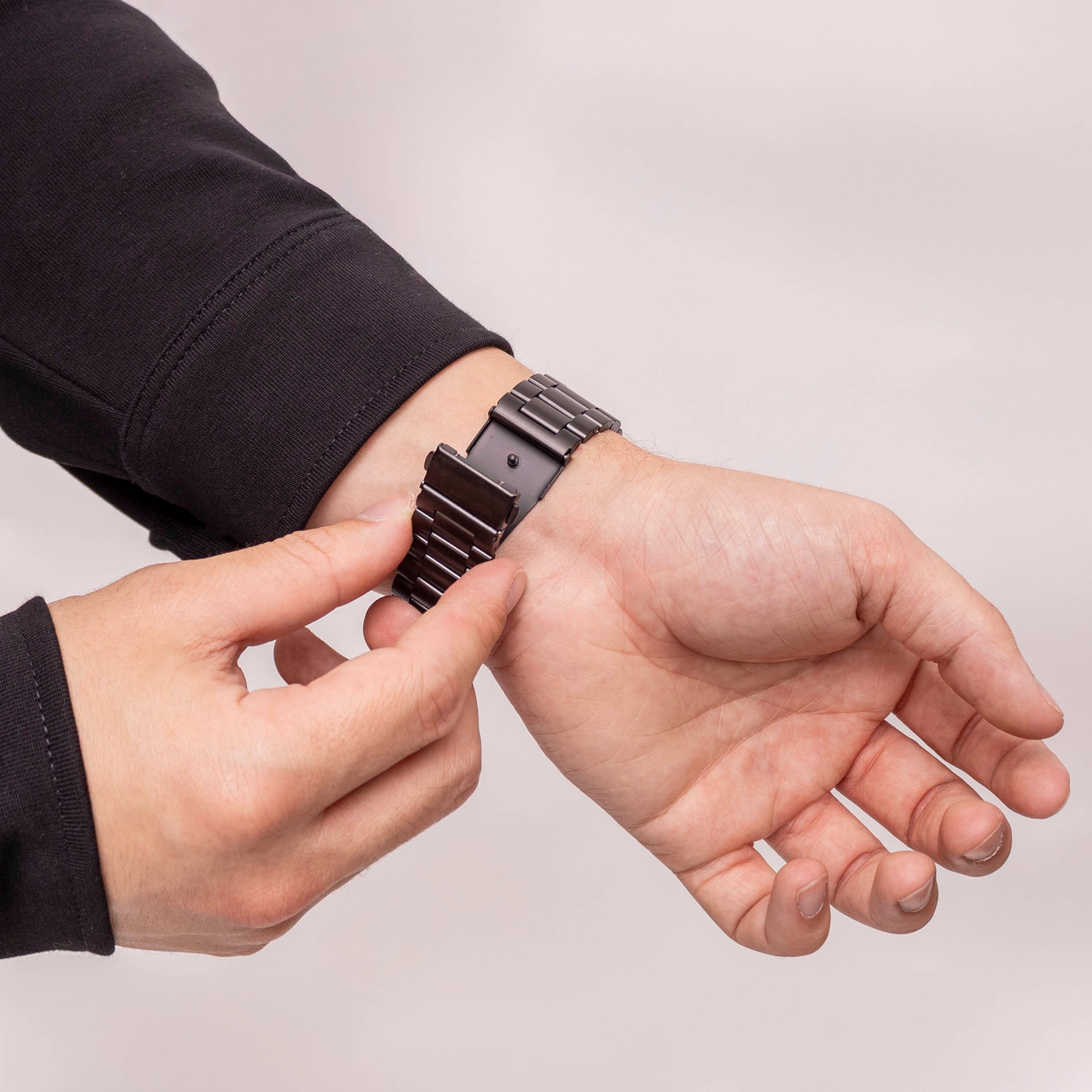 Bandz Samsung Galaxy Watch 8 Classic Steel Strap 'Classic' (Black)