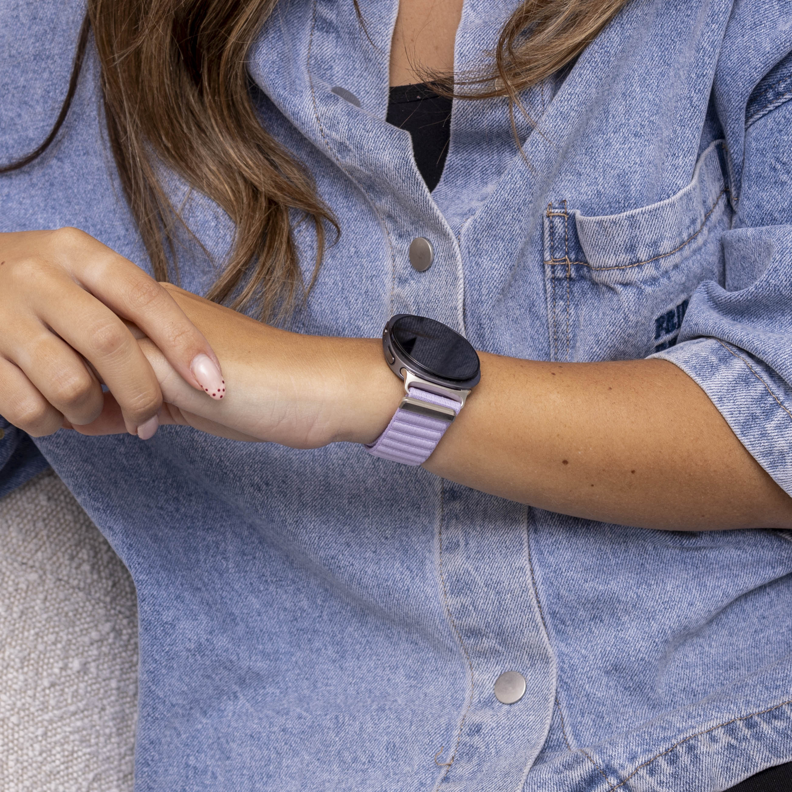 Samsung Galaxy Watch 8 - 40mm Wave Nylon Strap (Light Purple)