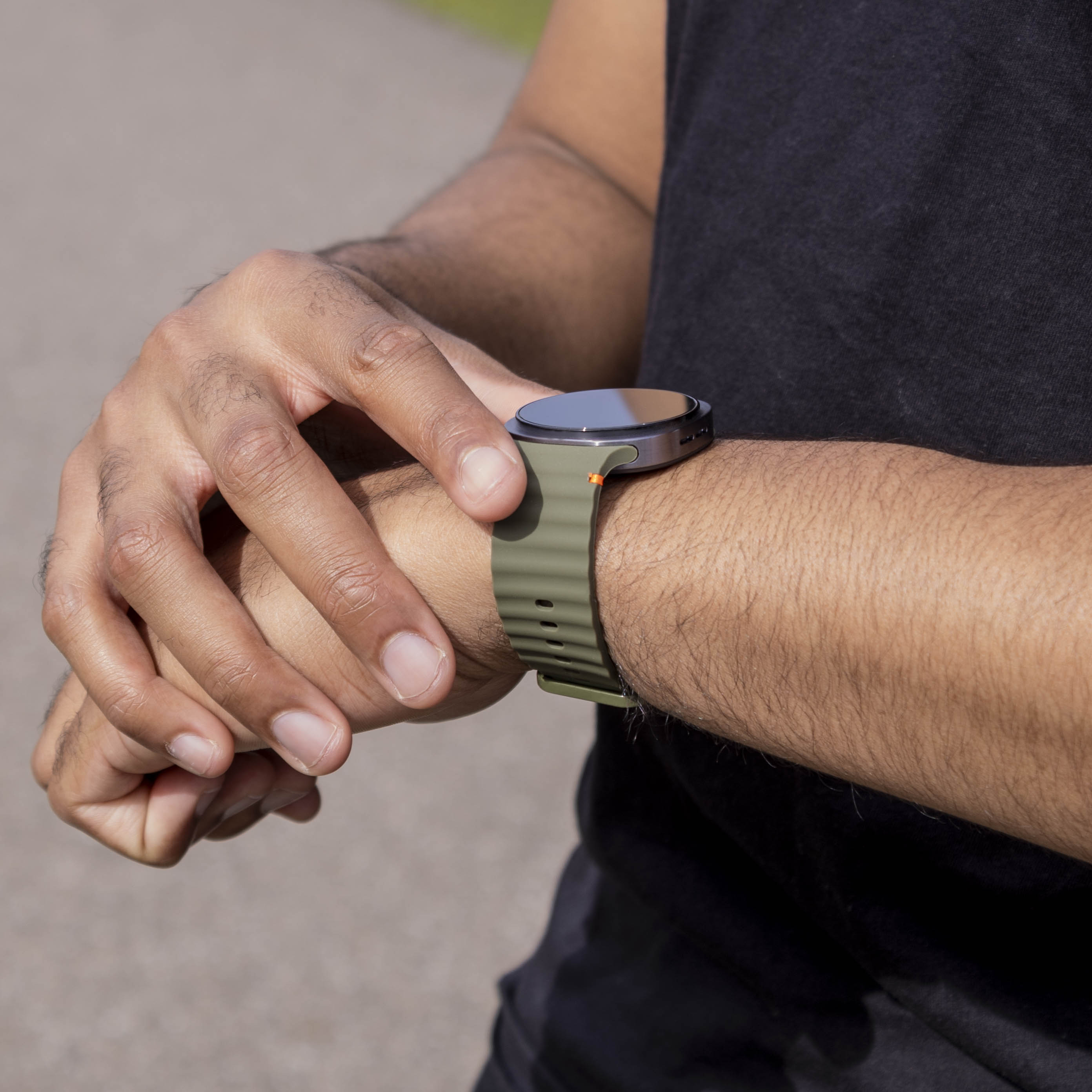 Samsung Galaxy Watch 8 Classic Wave Silicone Strap (Army Green)