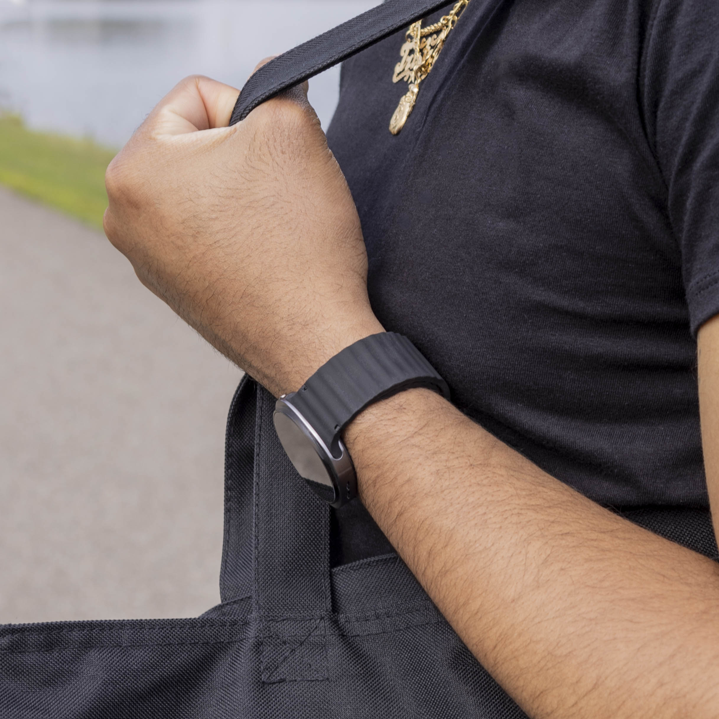 Samsung Galaxy Watch 8 Classic Wave Silicone Strap (Black)