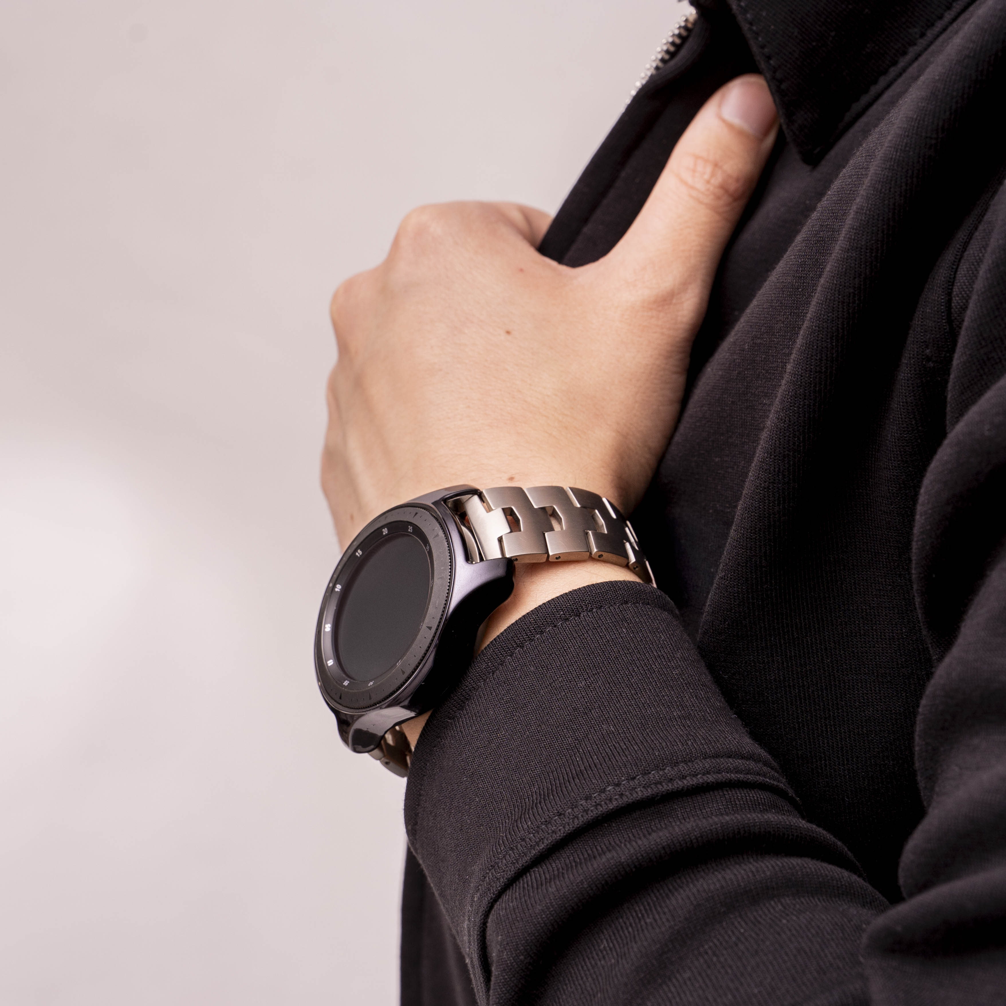 Polar Grit X Titanium Grain Strap (Flat Clasp) (Silver)