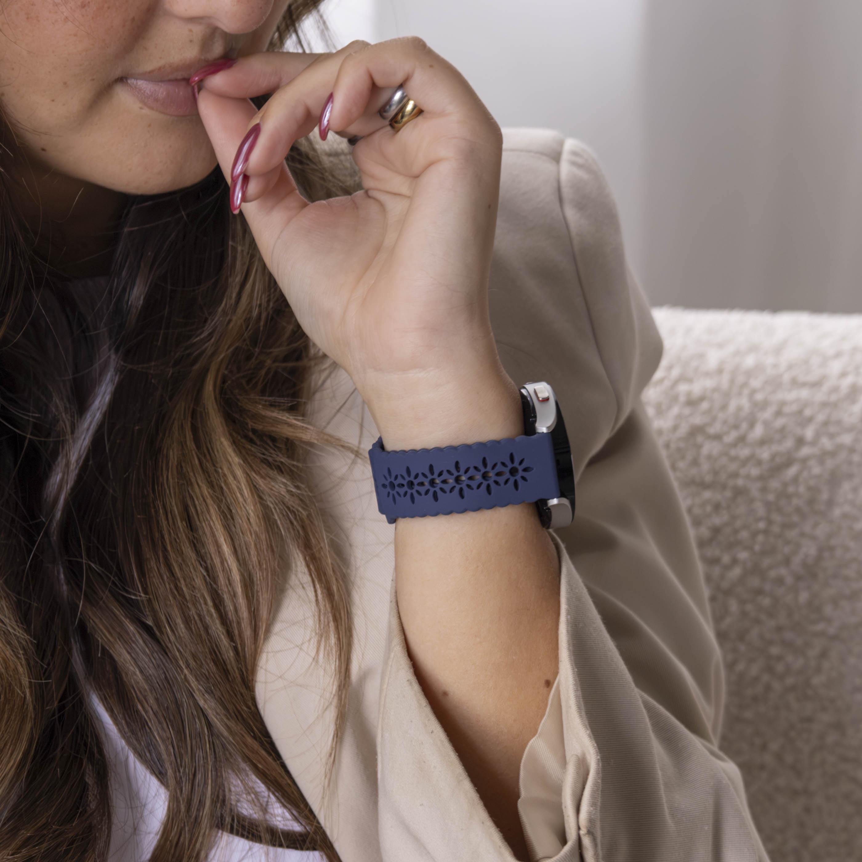 Amazfit GTS 3 Silicone Strap Patterned (Dark Blue)